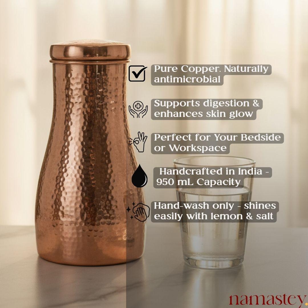 Hammered Pure Copper Carafe (950 mL)