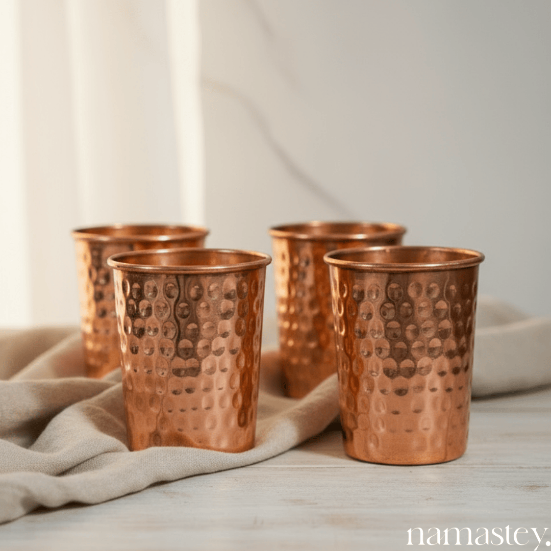 Hammered Copper Glasses - Set of 2