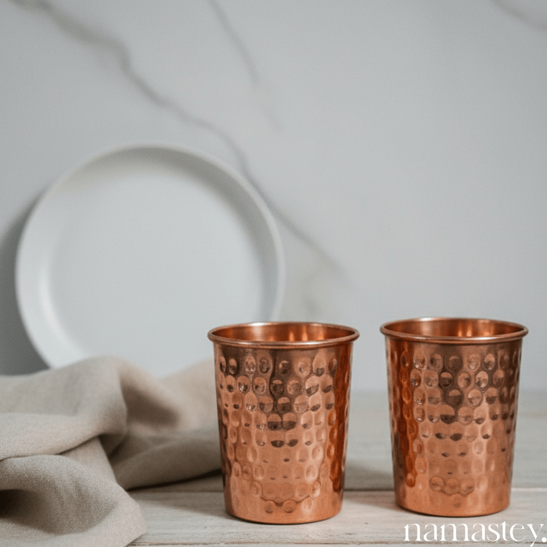 Hammered Copper Glasses - Set of 2