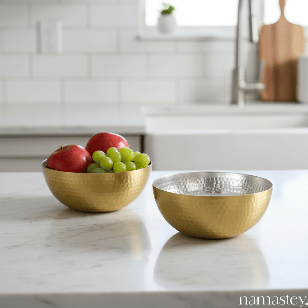Gleaming Brass Bowls | Serving Brass Bowls, 2 Pieces
