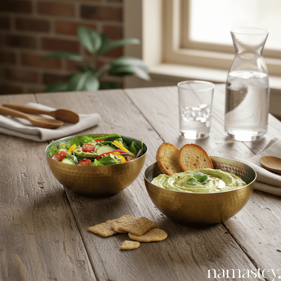 Gleaming Brass Bowls | Serving Brass Bowls, 2 Pieces