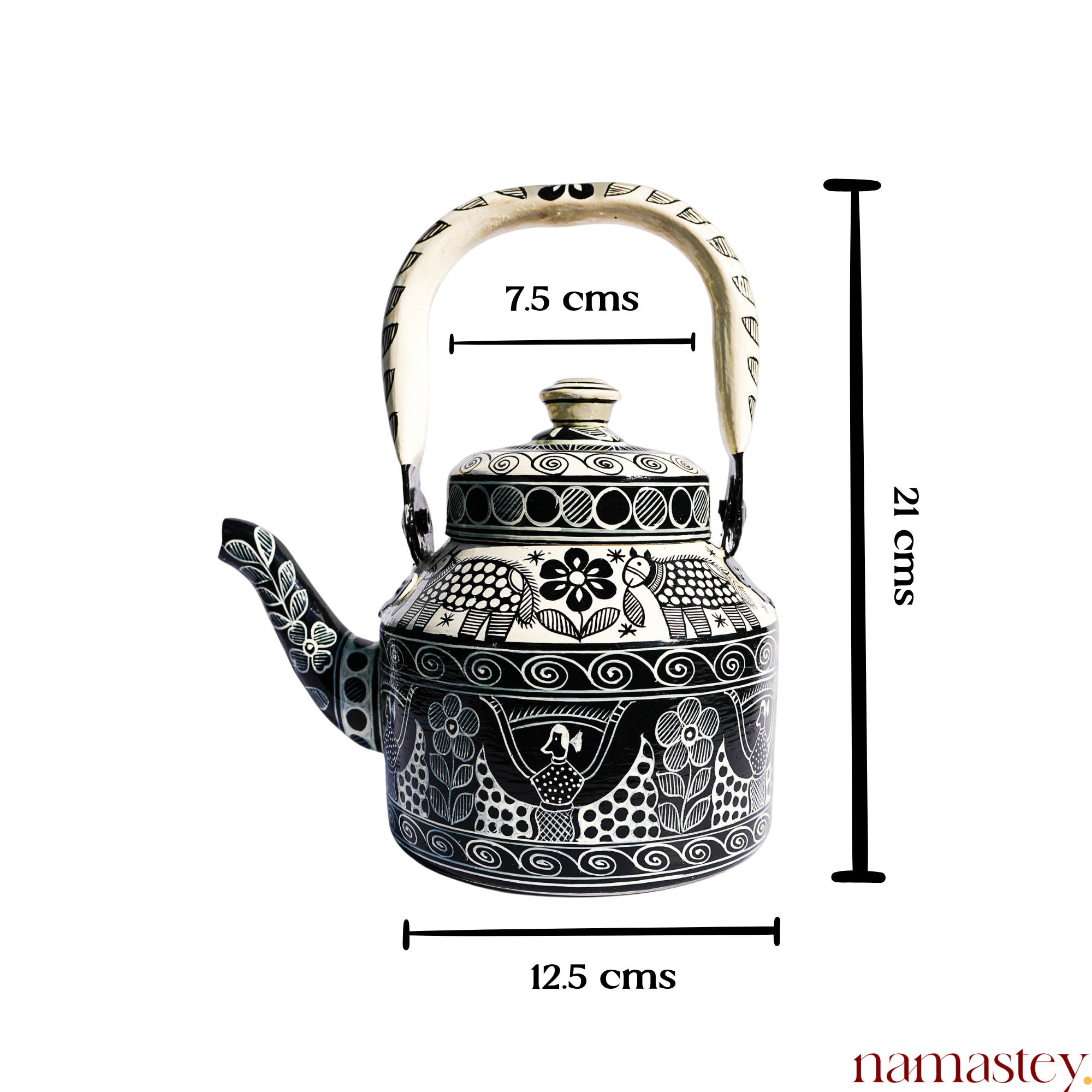 The Monochrome Folk – Handpainted Stainless Steel Tea Kettle (1L)
