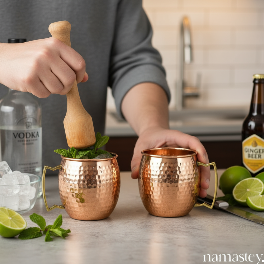 Dazzling Copper Mule Mugs for Cocktails and Beverages | Drinks Mule Mugs, 2 Pieces