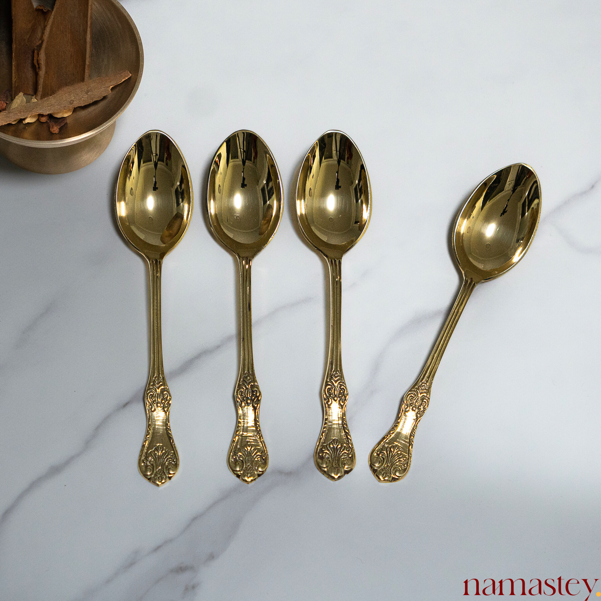 Carved Brass Spoons | Spoon Cutlery