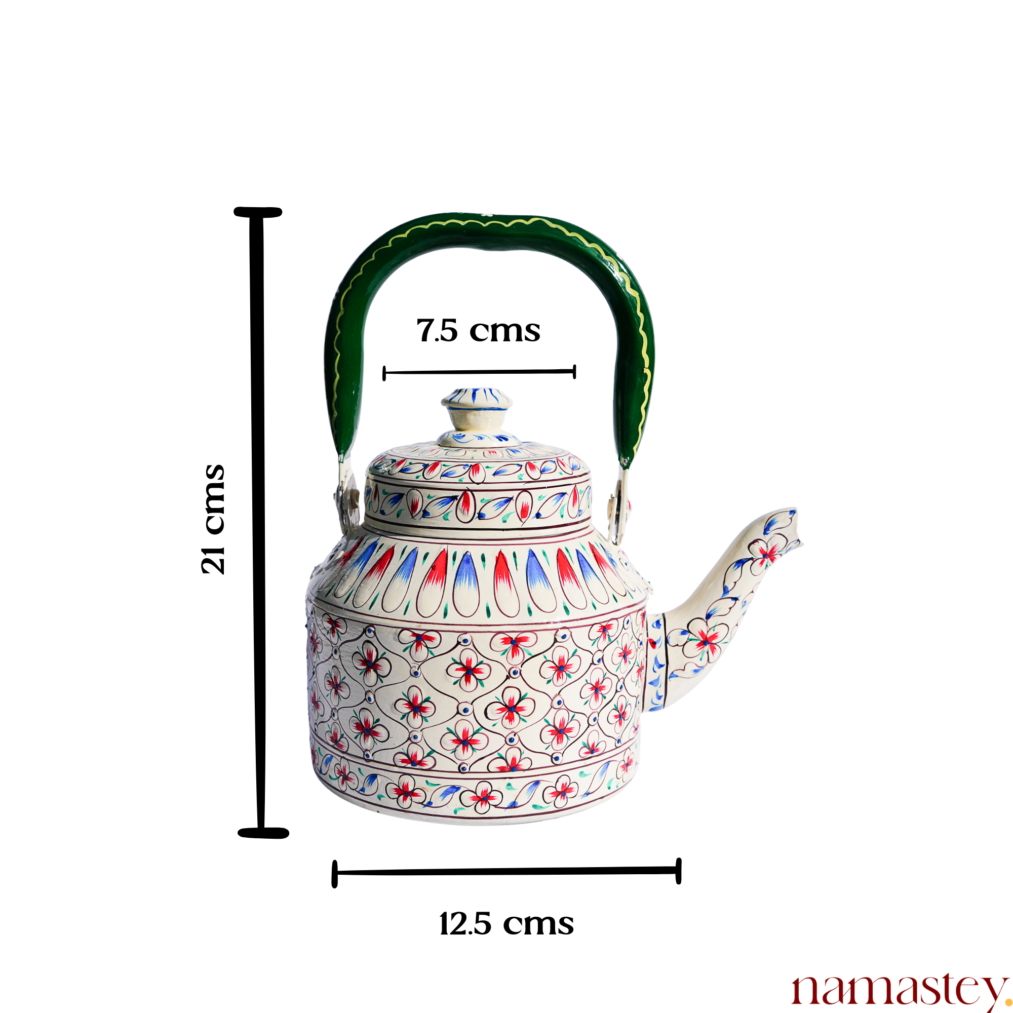Blush Meadow – Handpainted Stainless Steel Tea Kettle (1L)