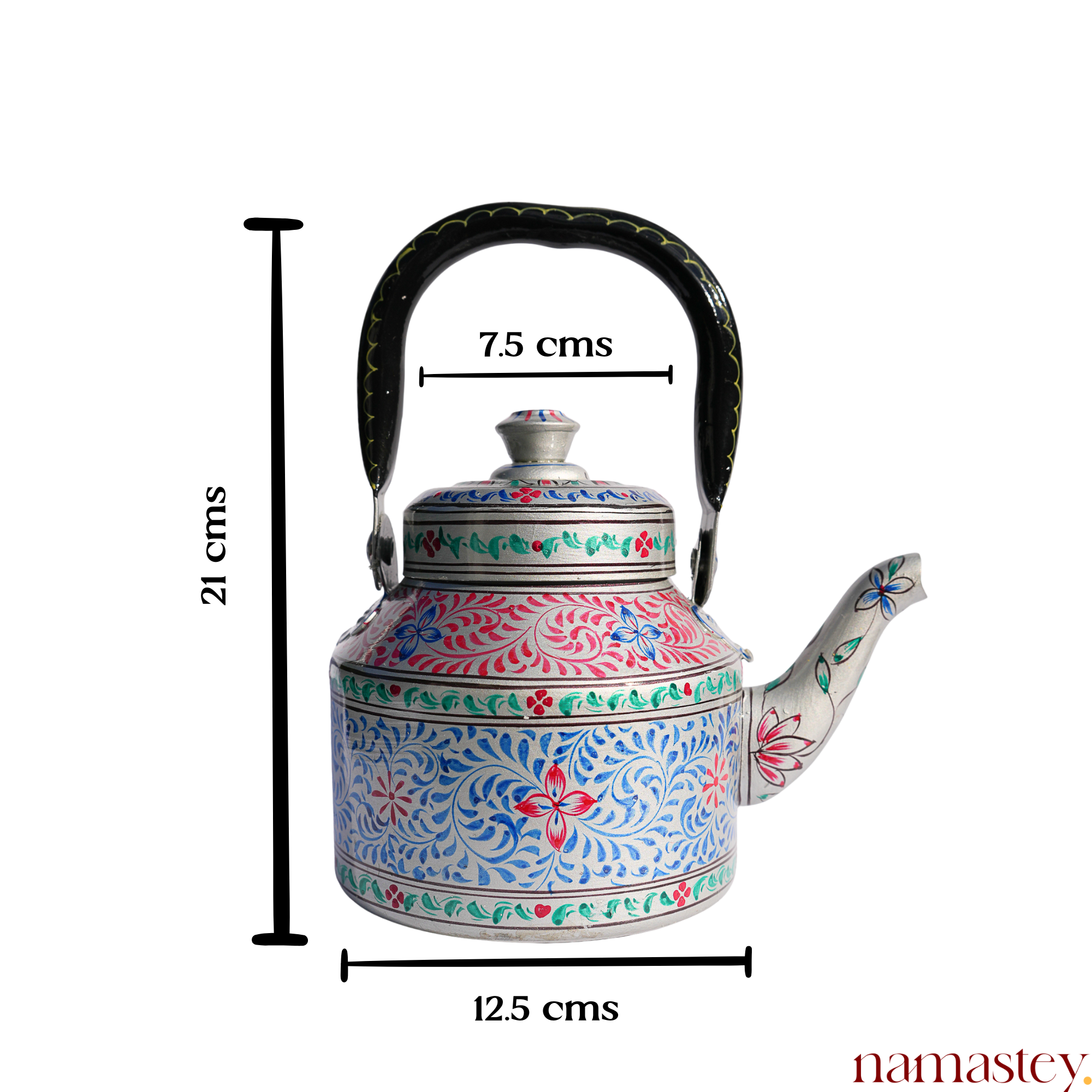 Twilight Fern – Handpainted Stainless Steel Tea Kettle (1L)