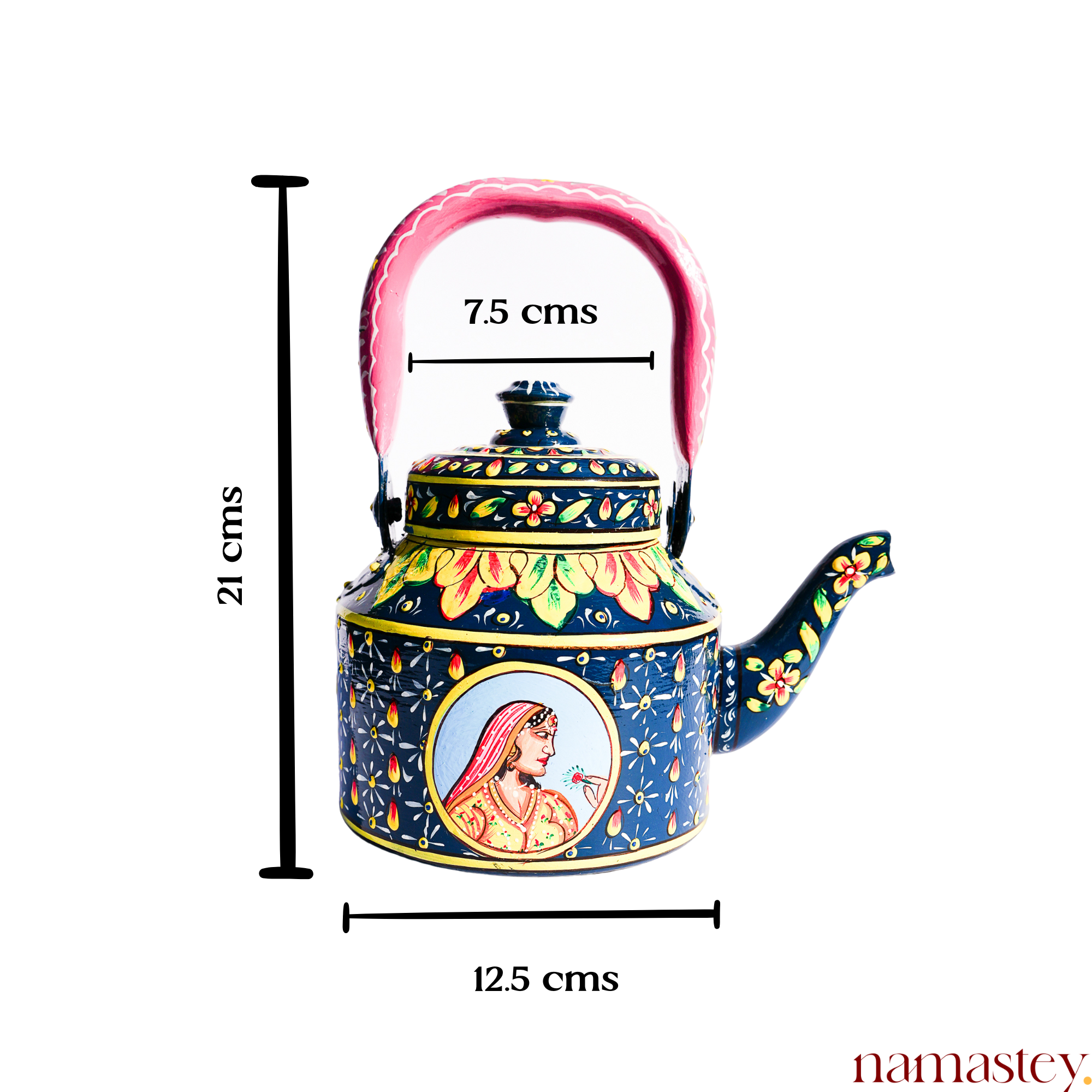 The Royal Bloom – Handpainted Stainless Steel Tea Kettle (1L)