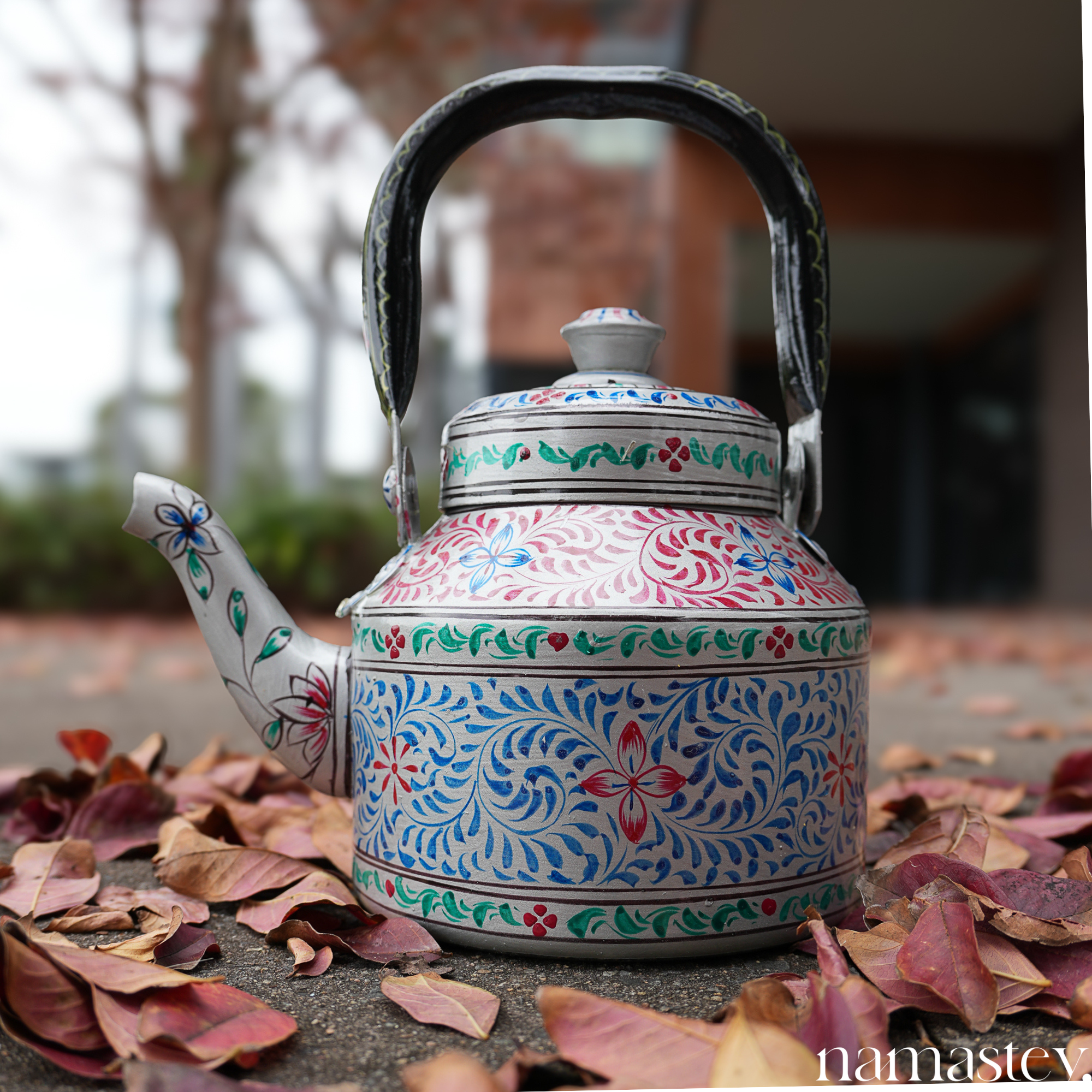 Twilight Fern – Handpainted Stainless Steel Tea Kettle (1L)