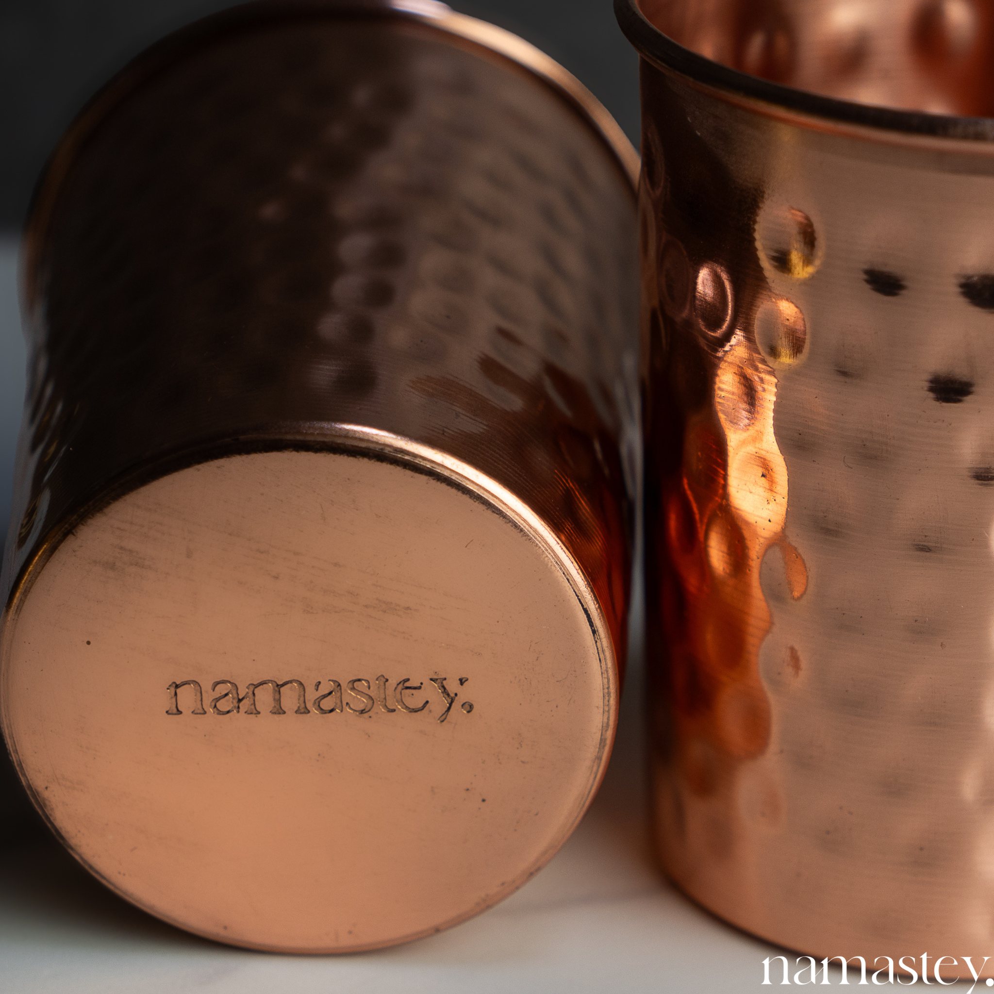 Hammered Copper Glasses - Set of 2