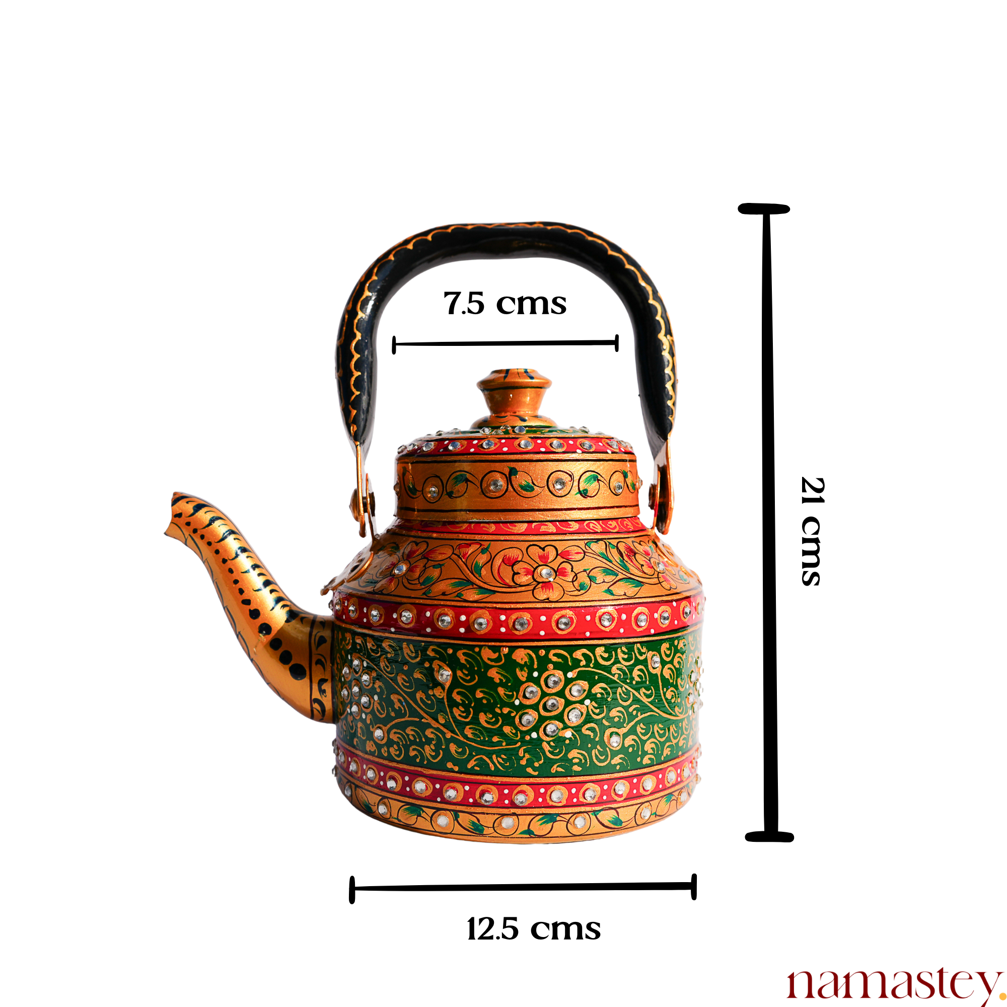 The Royal Courtyard – Handpainted Stainless Steel Tea Kettle (1L)