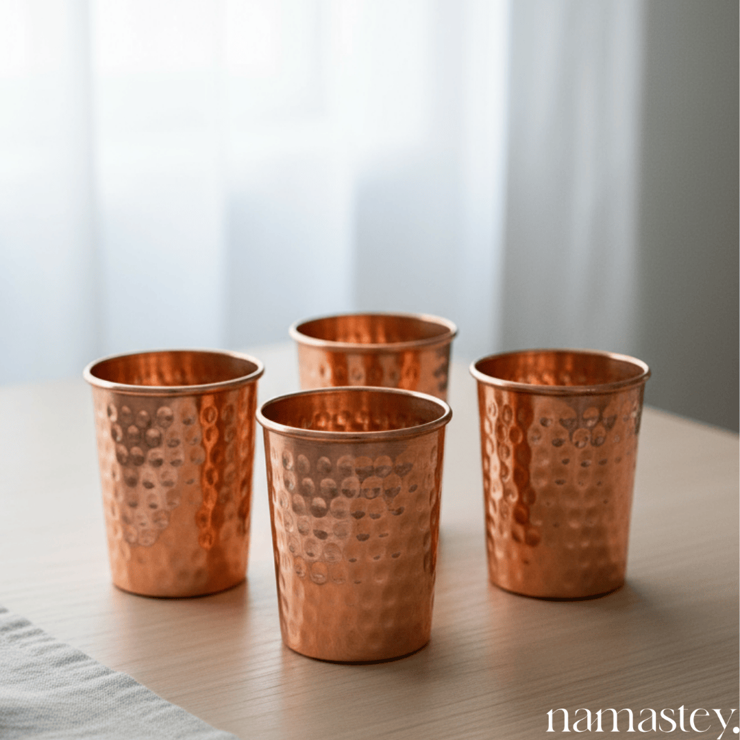 Hammered Copper Glasses - Set of 2