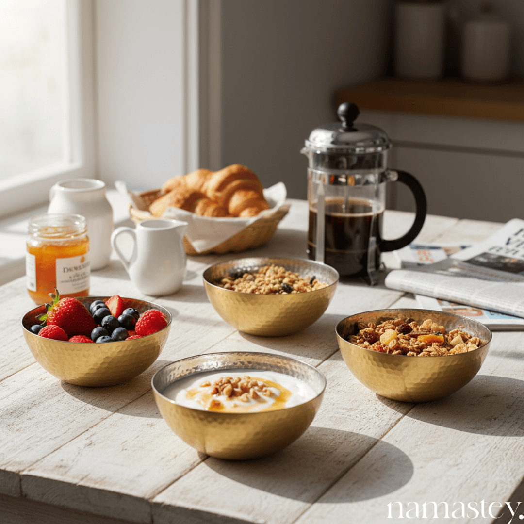 Gleaming Brass Bowls | Serving Brass Bowls, 2 Pieces