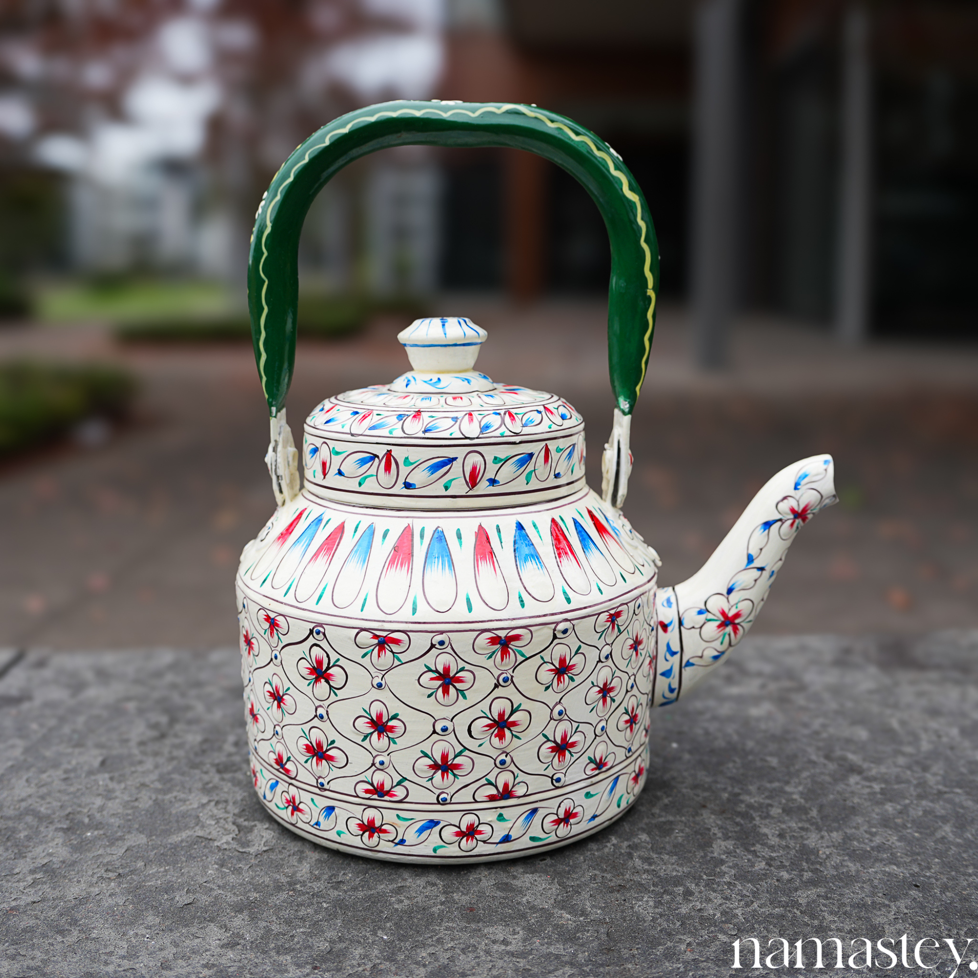 Blush Meadow – Handpainted Stainless Steel Tea Kettle (1L)