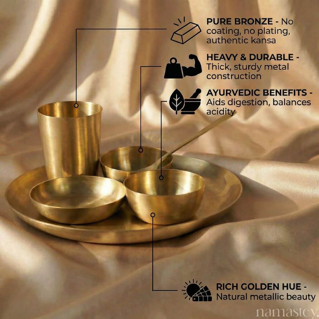Timeless Kansa Thali Set | Pure Bronze Dinnerware