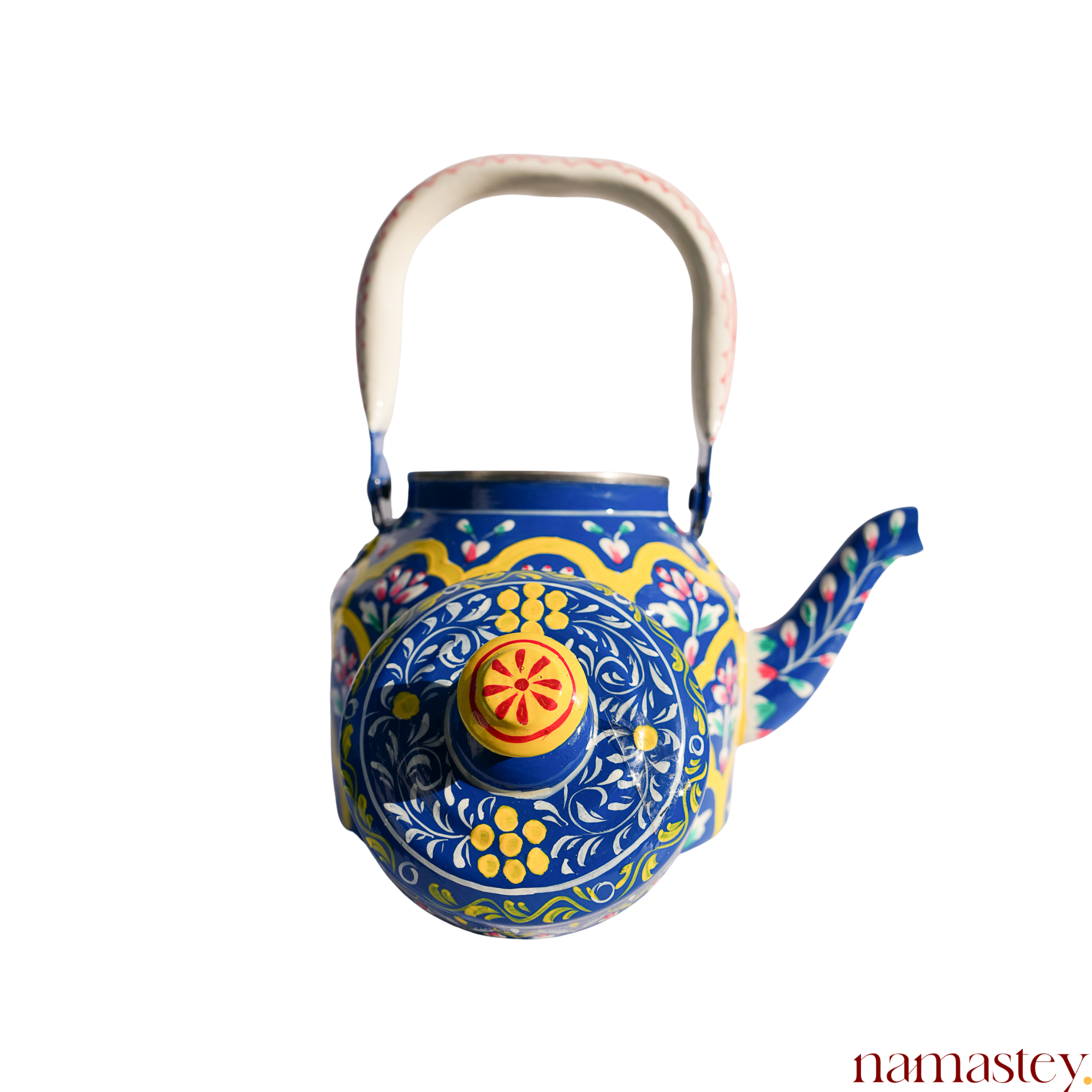 The Indigo Archway – Handpainted Stainless Steel Tea Kettle (1L)