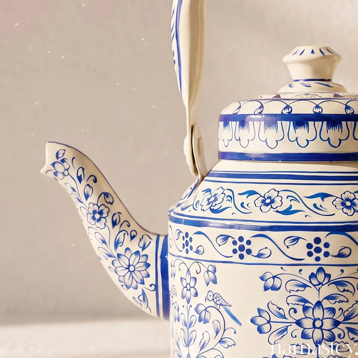Midnight Indigo – Handpainted Stainless Steel Tea Kettle (1L)