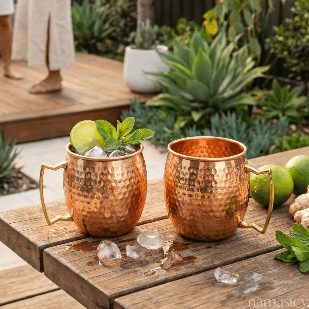 Dazzling Copper Mule Mugs, 2 Pieces
