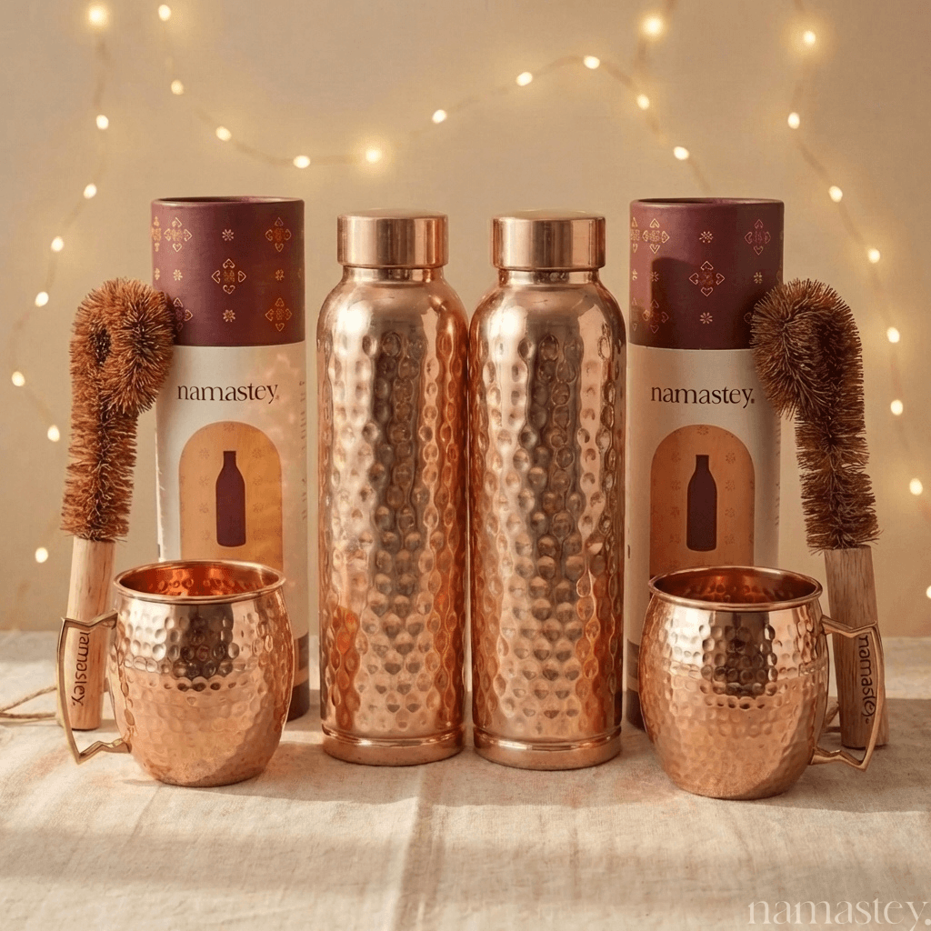 The Daily Ritual Set — Copper Bottles + Mule Mugs Bundle