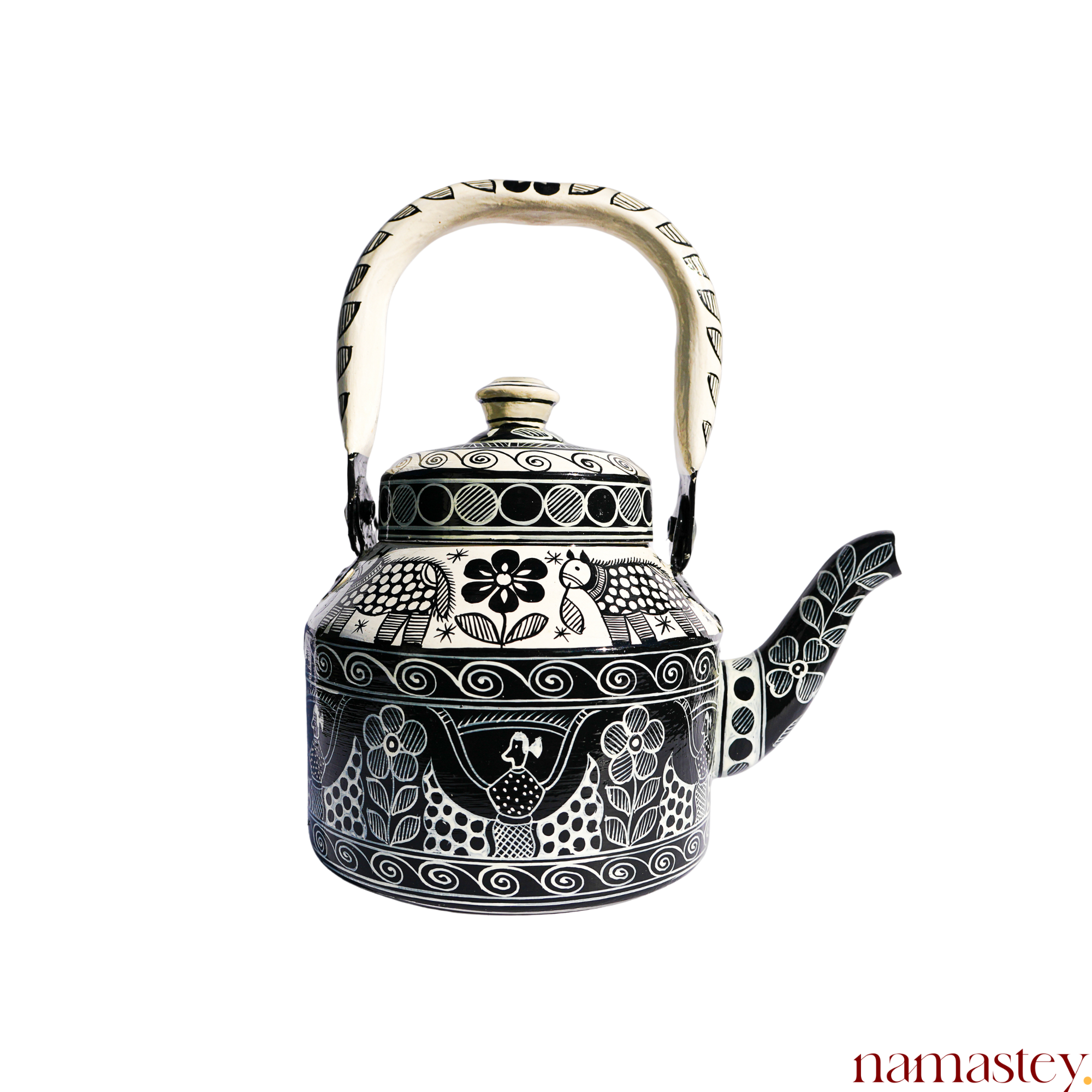 The Monochrome Folk – Handpainted Stainless Steel Tea Kettle (1L)