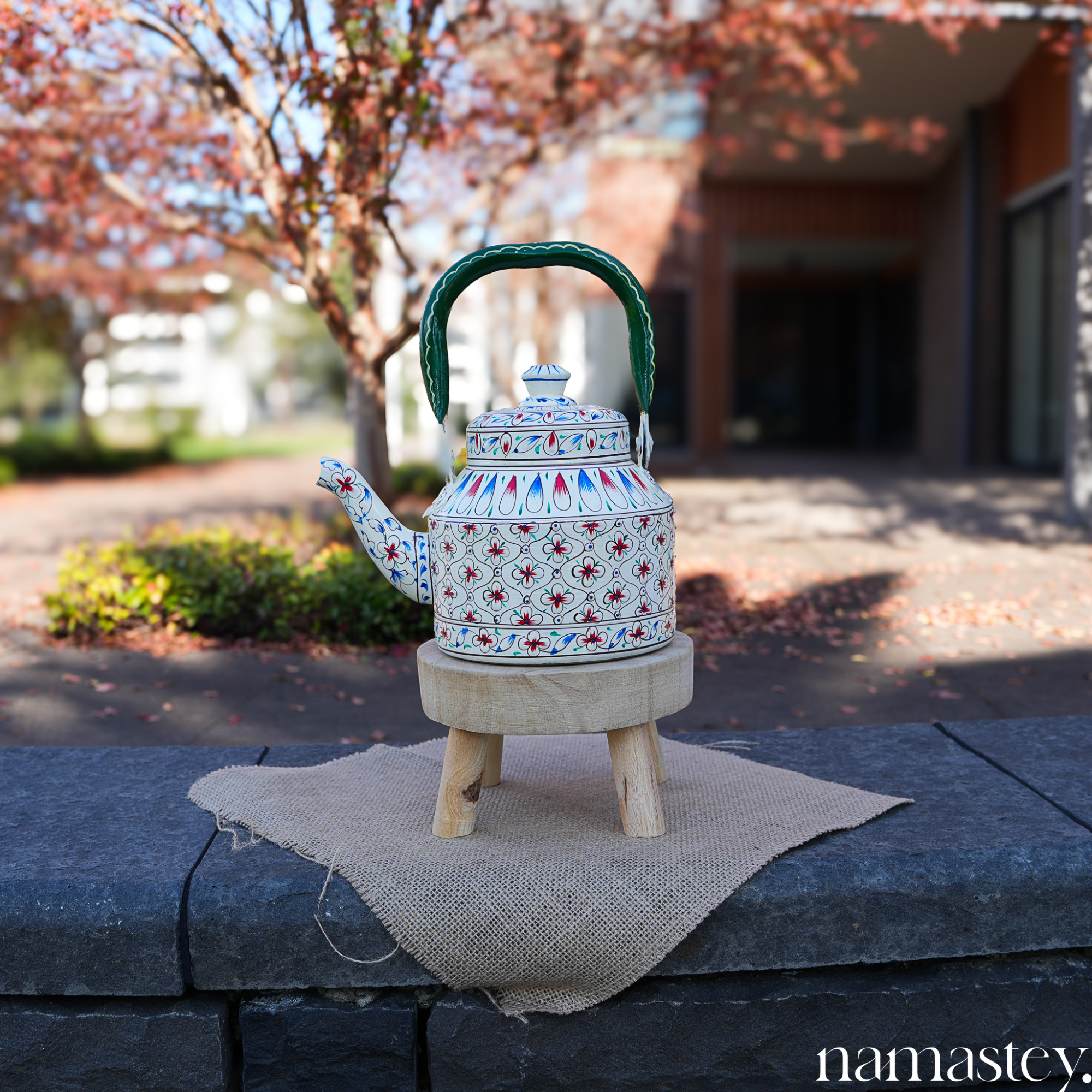 Blush Meadow – Handpainted Stainless Steel Tea Kettle (1L)