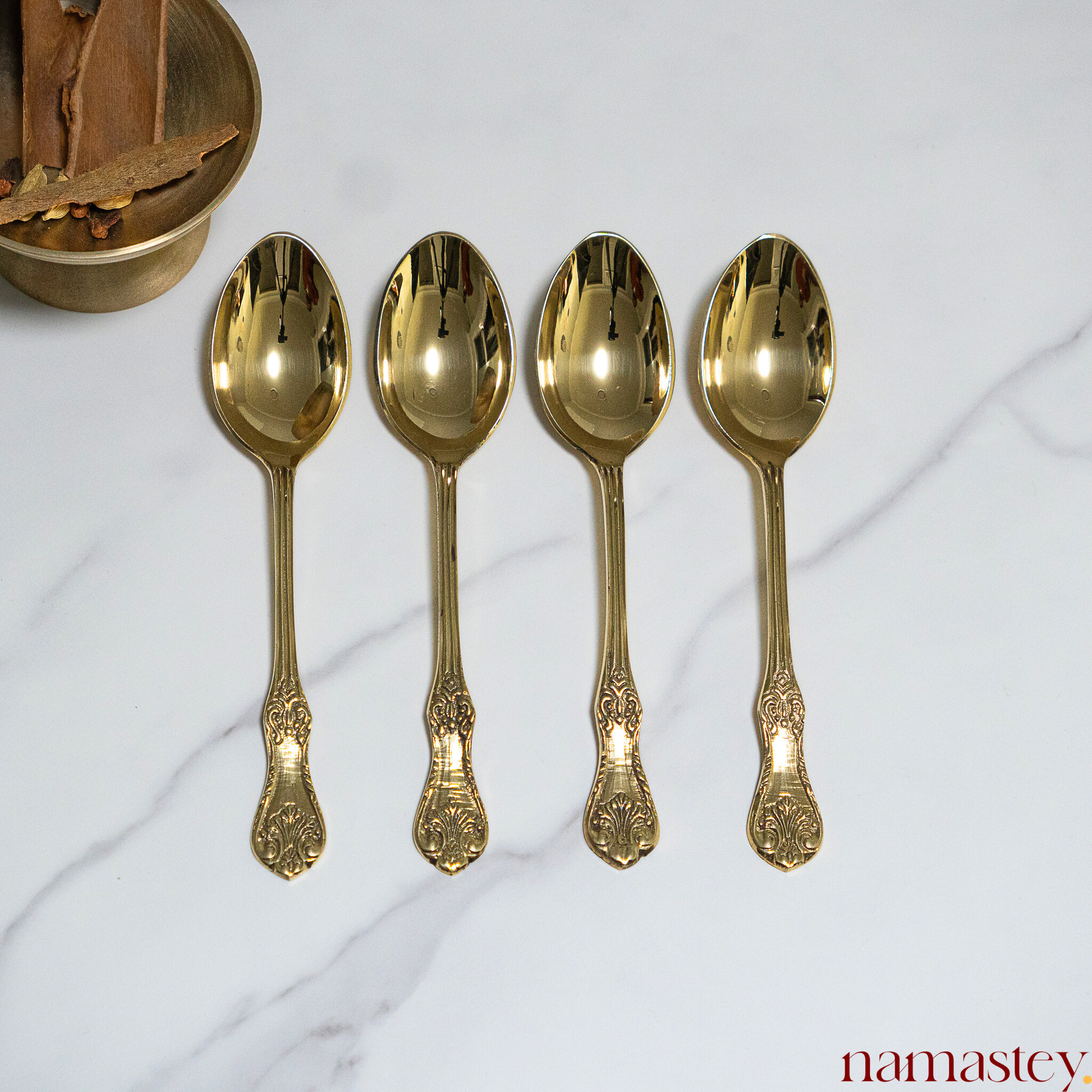 Carved Brass Spoons | Spoon Cutlery
