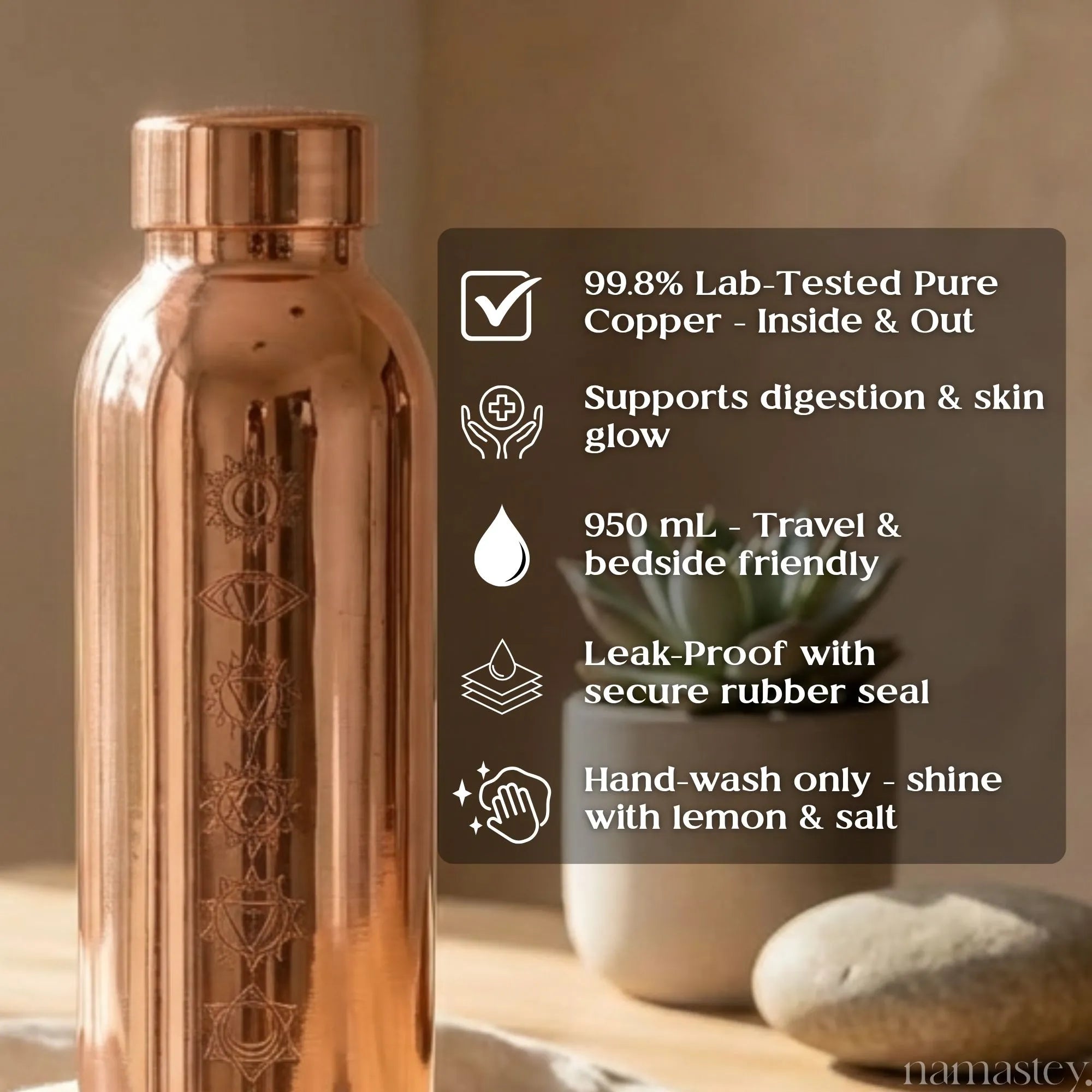 The Chakra Copper Water Bottle (950ml)