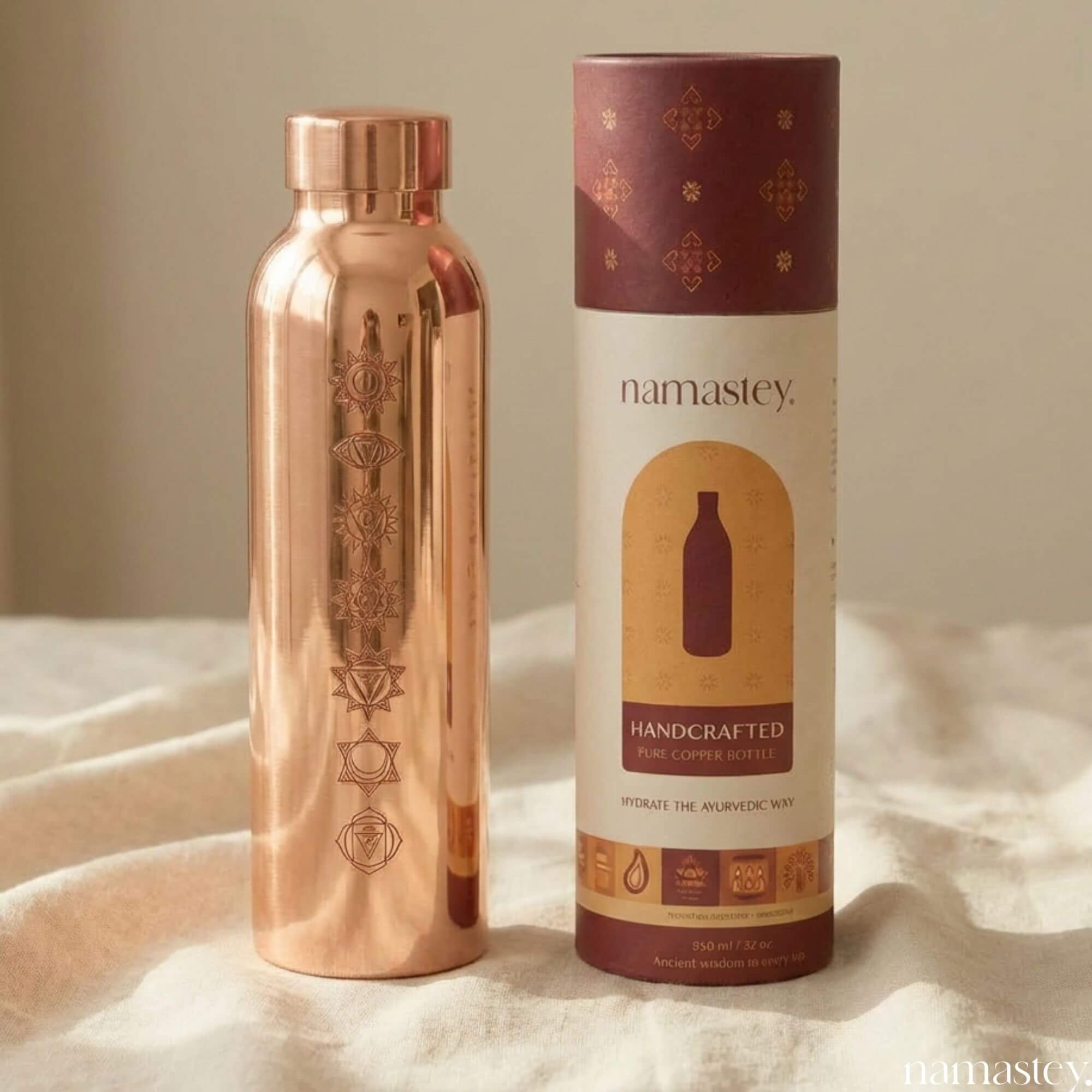 The Chakhra Copper Water Bottle (950ml)
