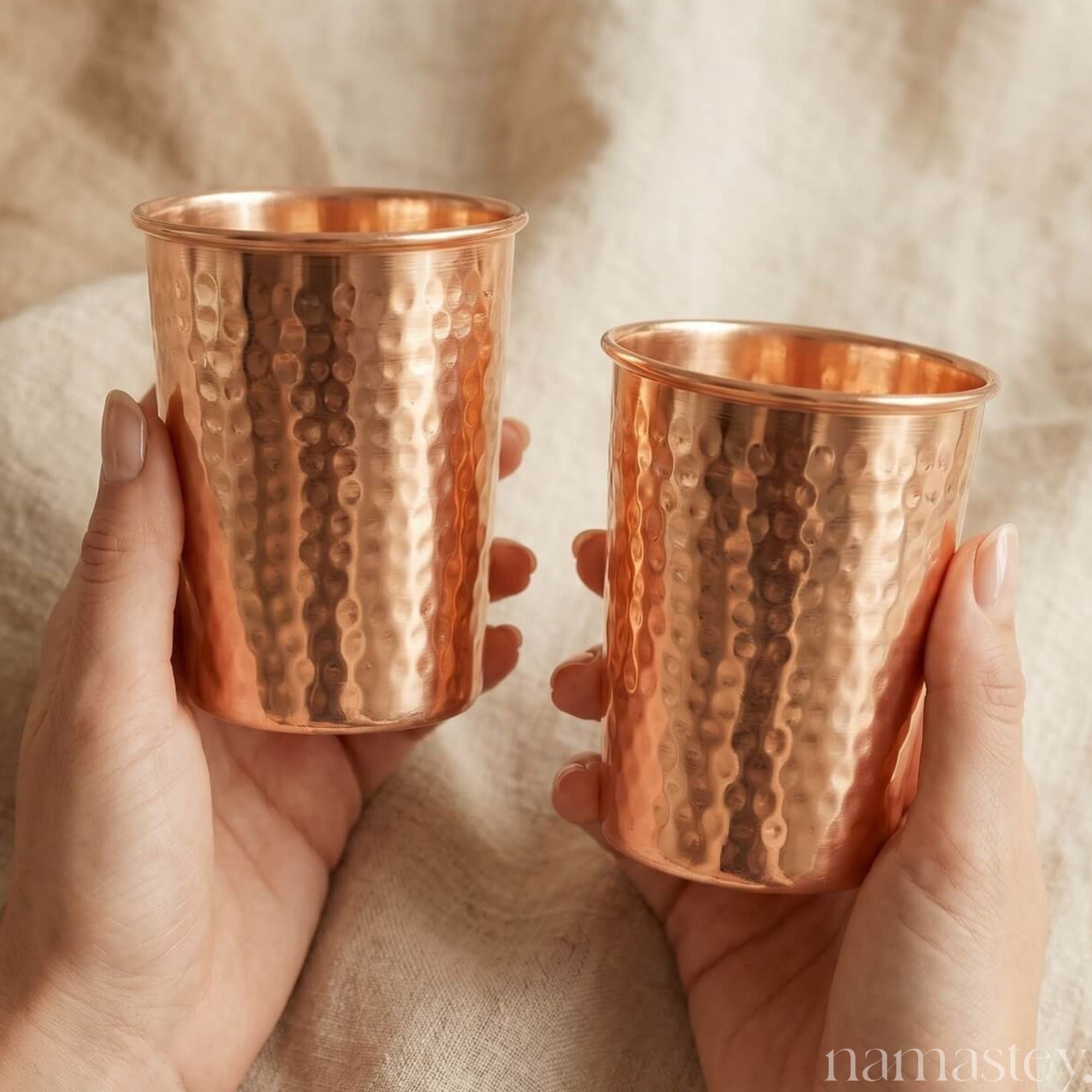 Hammered Copper Glasses - Set of 2
