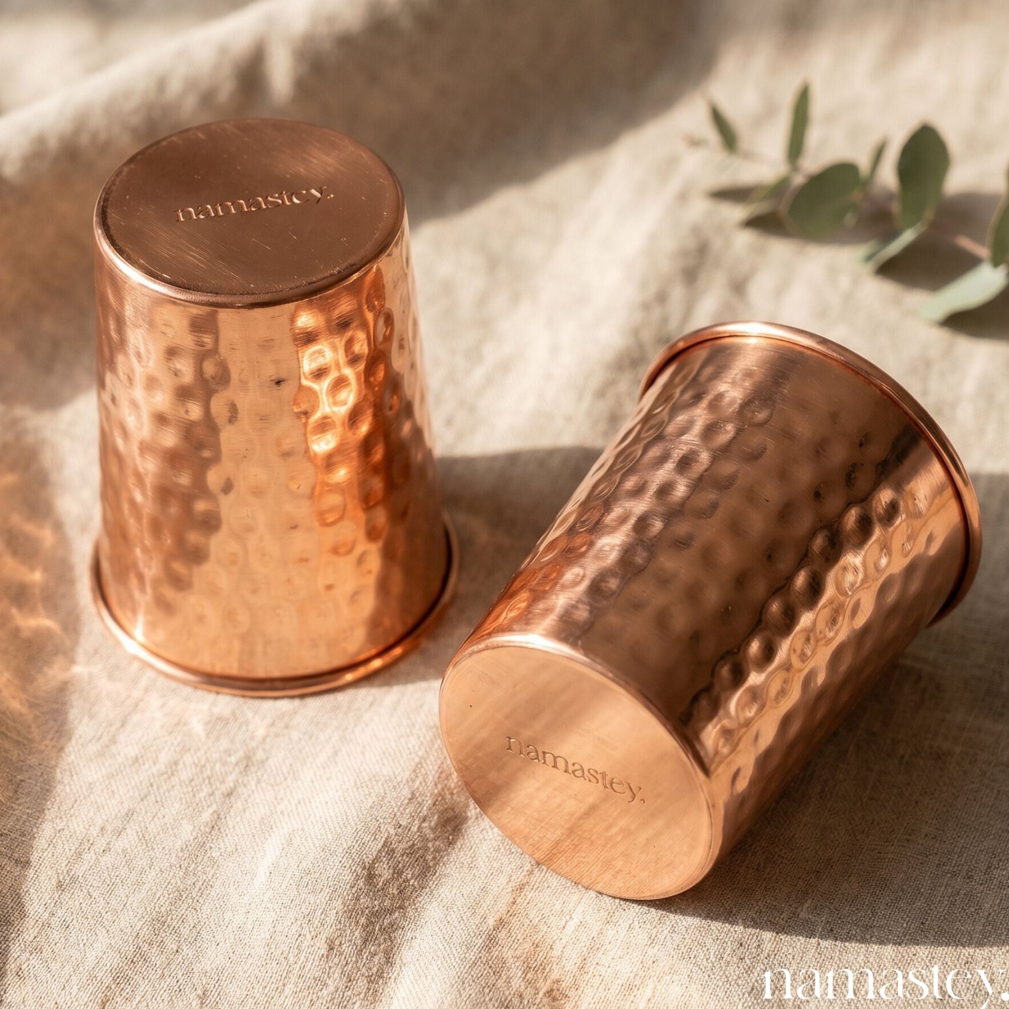 Hammered Copper Glasses - Set of 2