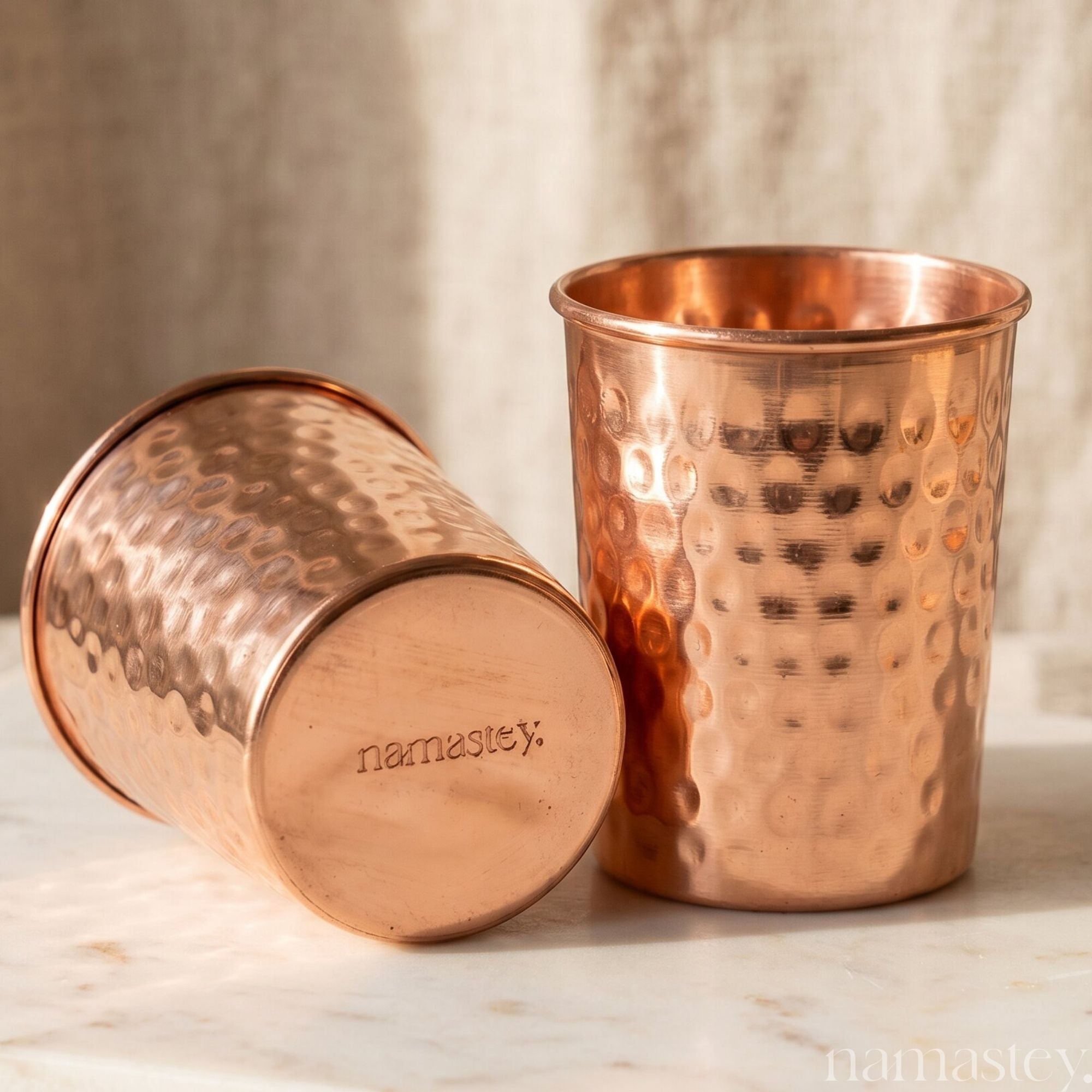 Hammered Copper Glasses - Set of 2