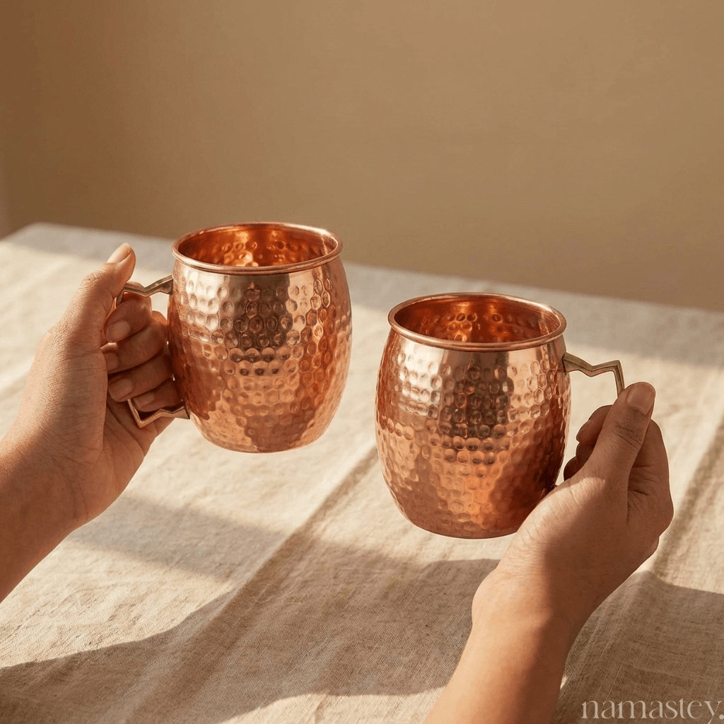 Dazzling Copper Mule Mugs, 2 Pieces