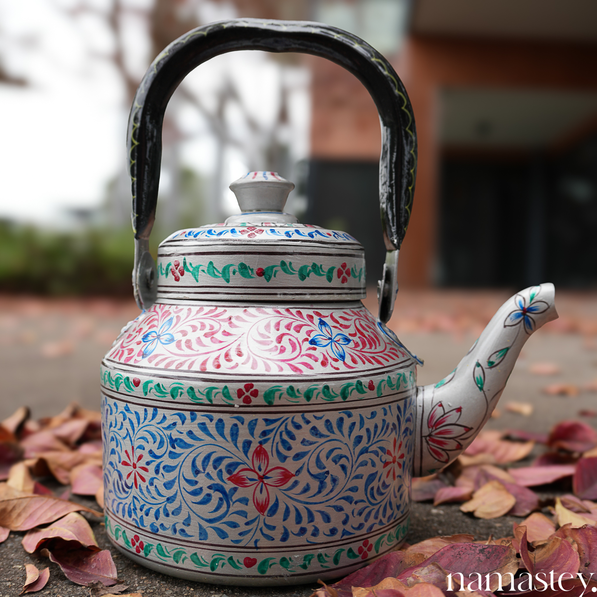Twilight Fern – Handpainted Stainless Steel Tea Kettle (1L)