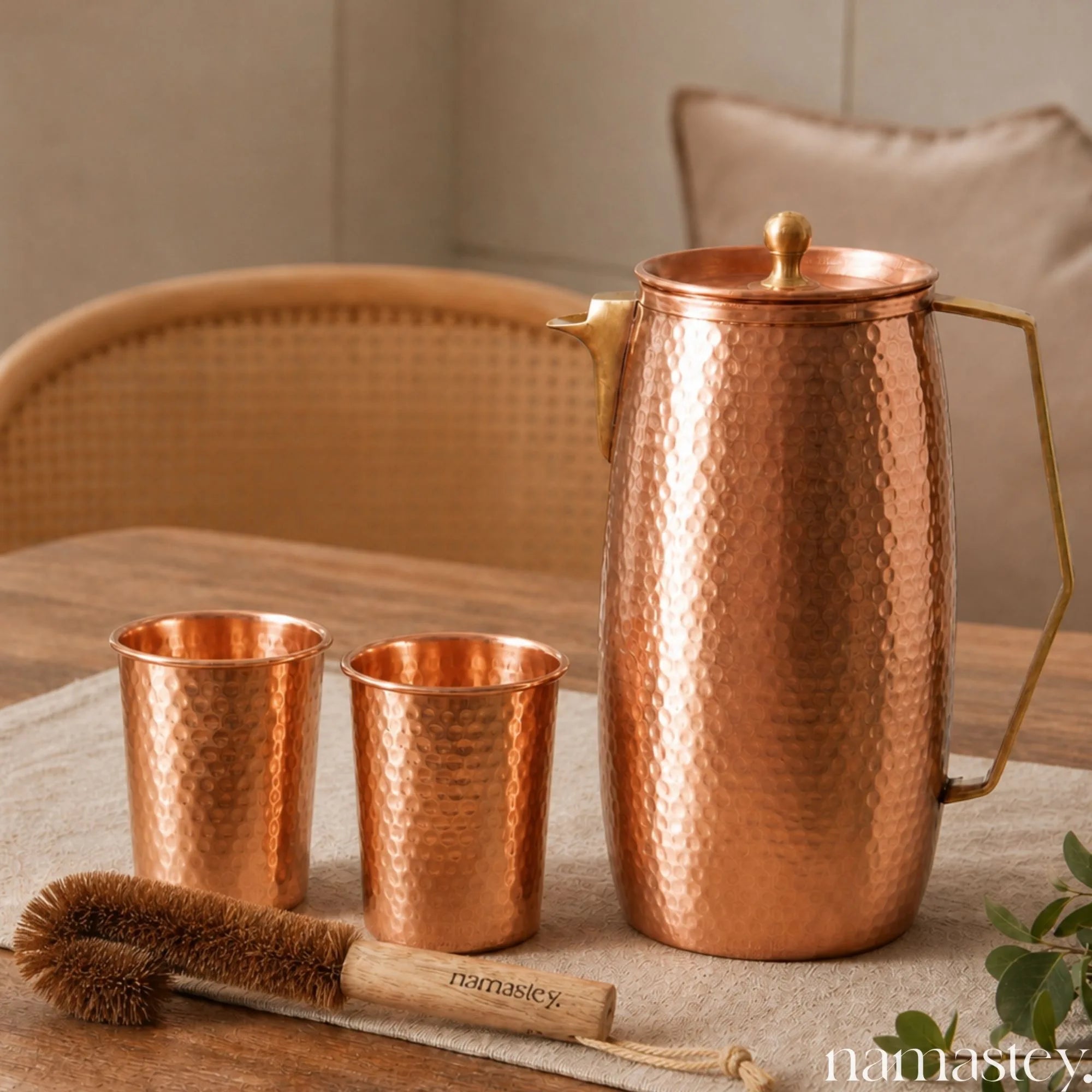 The Heritage Pour — Copper Jug + 2 Glasses