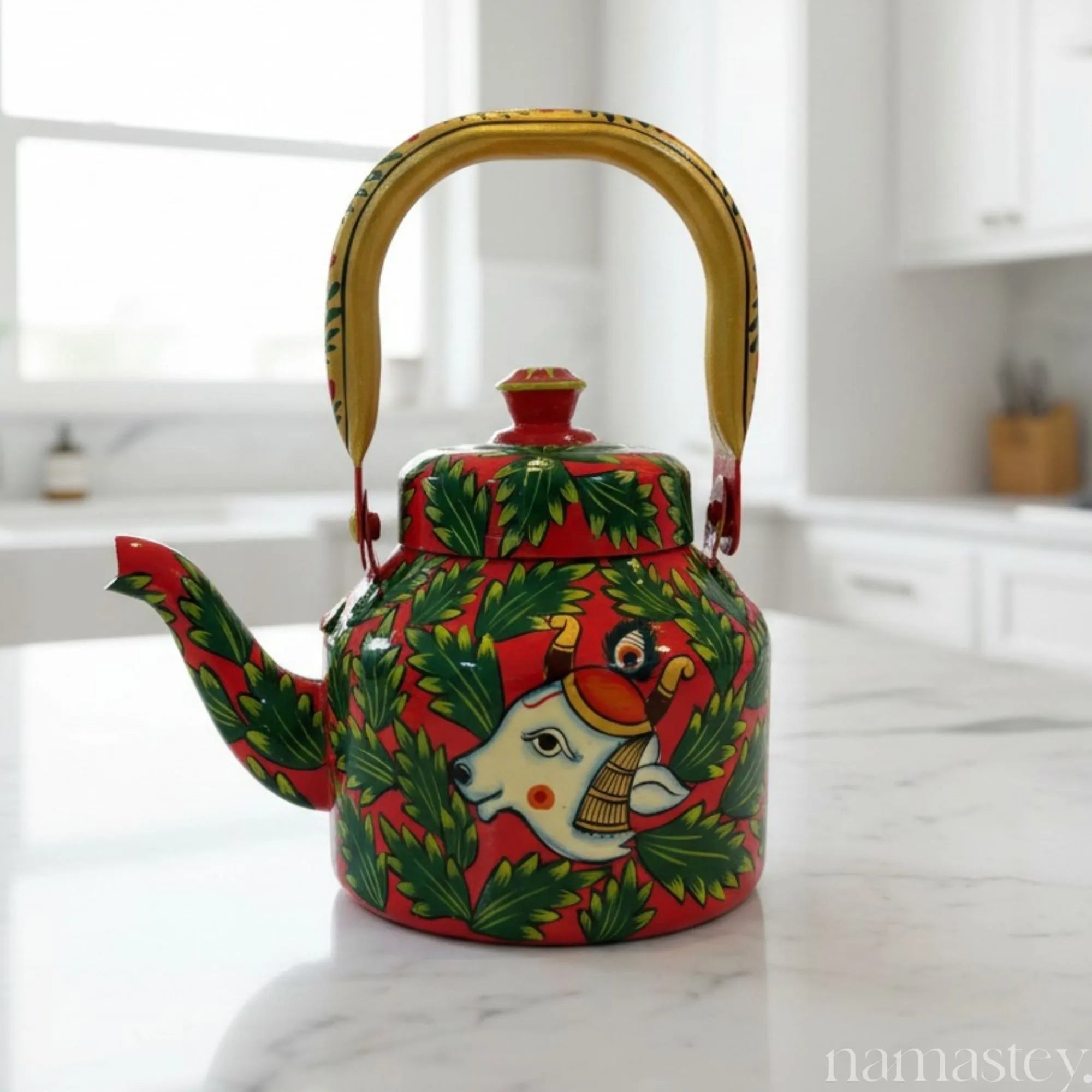 Holy Cow – Handpainted Stainless Steel Tea Kettle (1L)