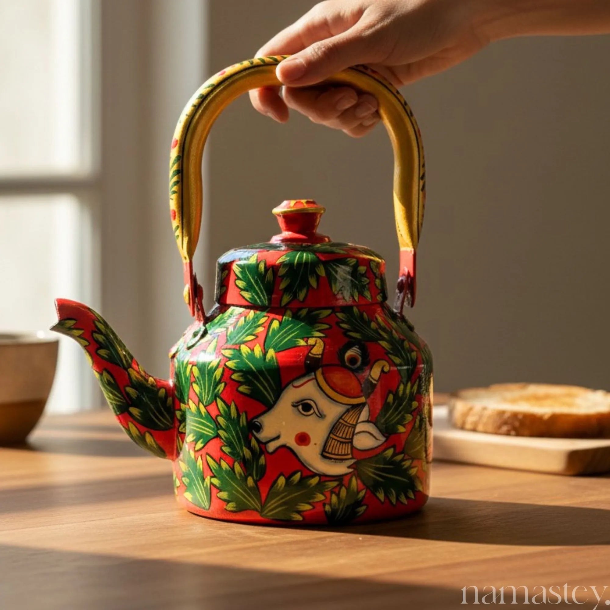 Holy Cow – Handpainted Stainless Steel Tea Kettle (1L)