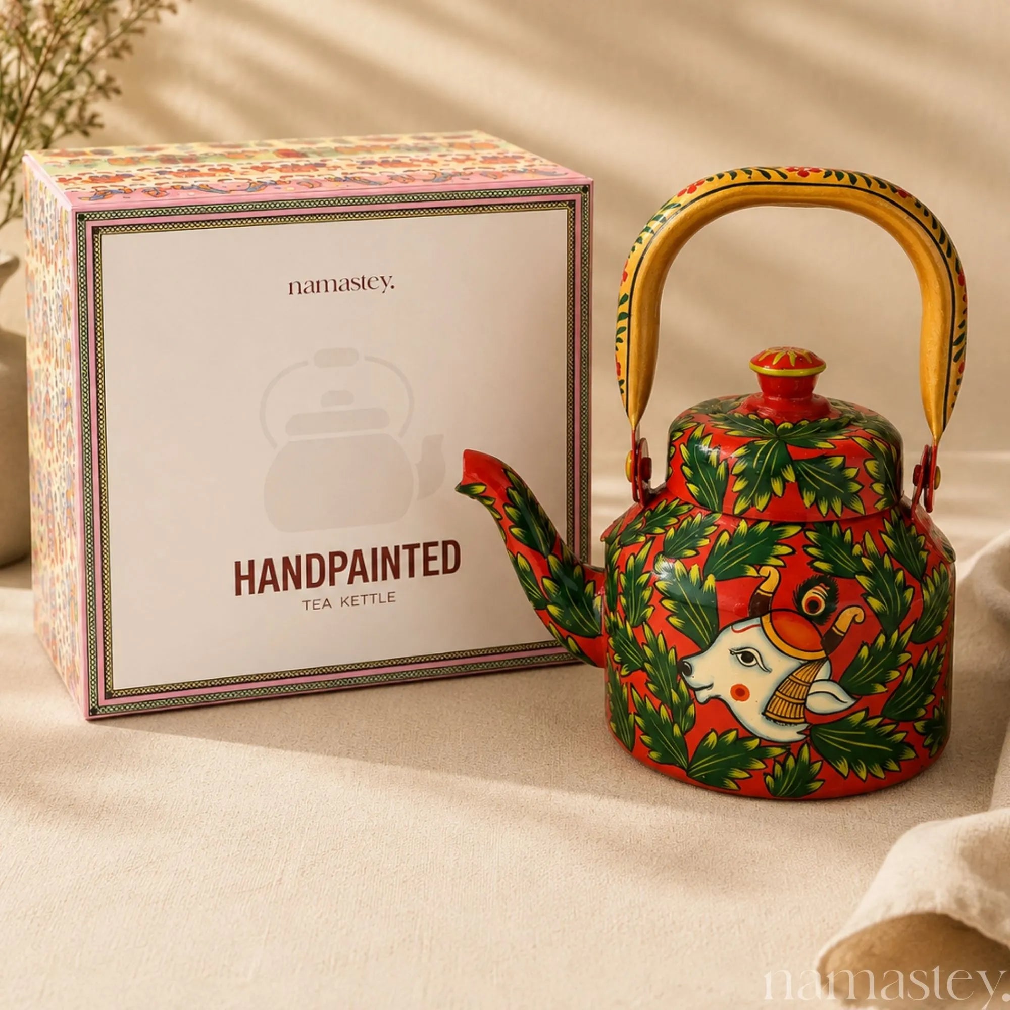 Holy Cow – Handpainted Stainless Steel Tea Kettle (1L)