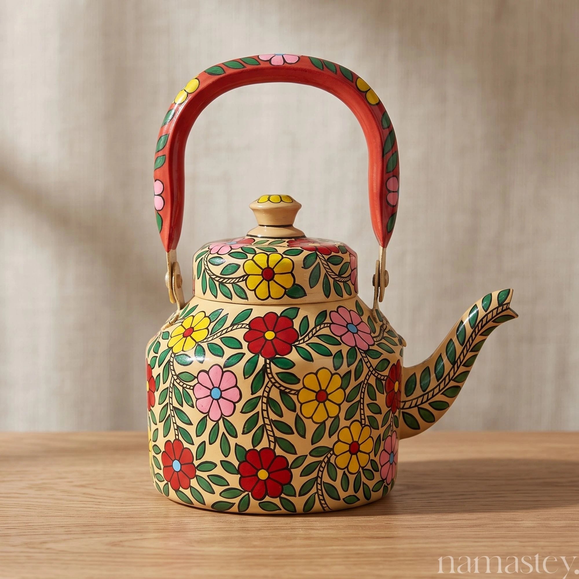 Devonshire Tea – Handpainted Stainless Steel Tea Kettle (1L)