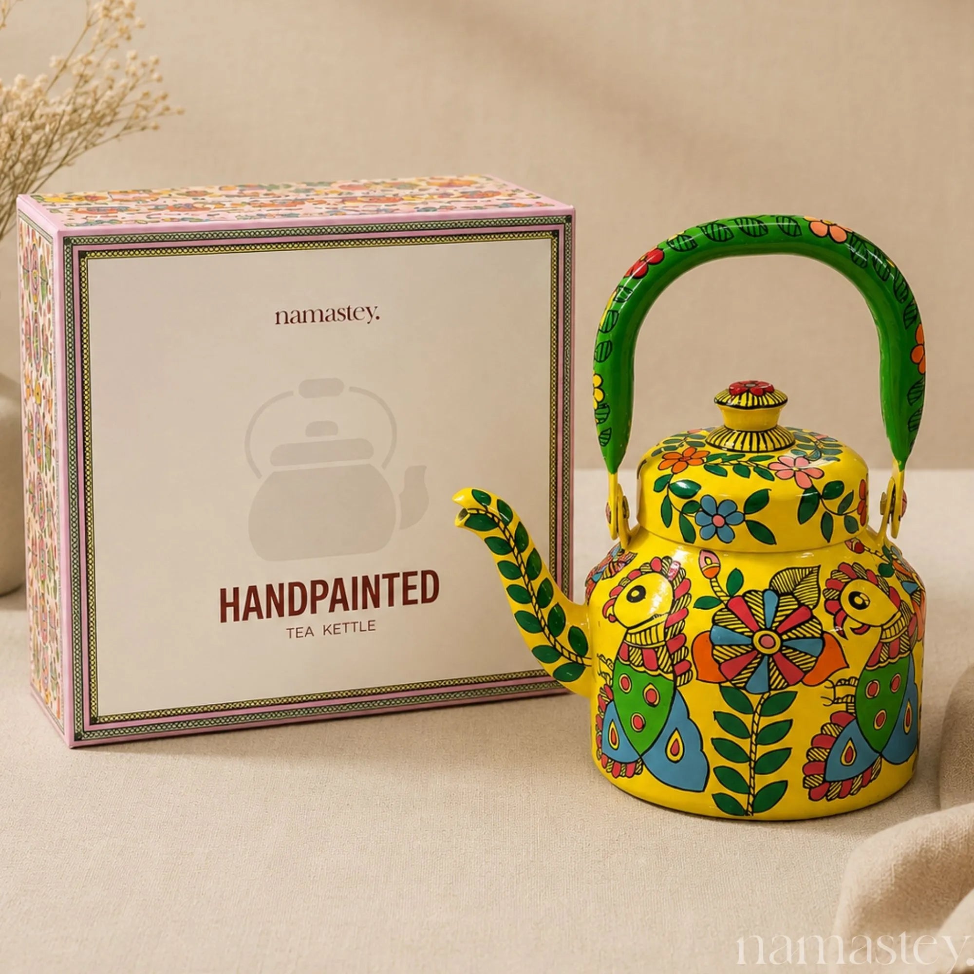Mango Tango – Handpainted Stainless Steel Tea Kettle (1L)