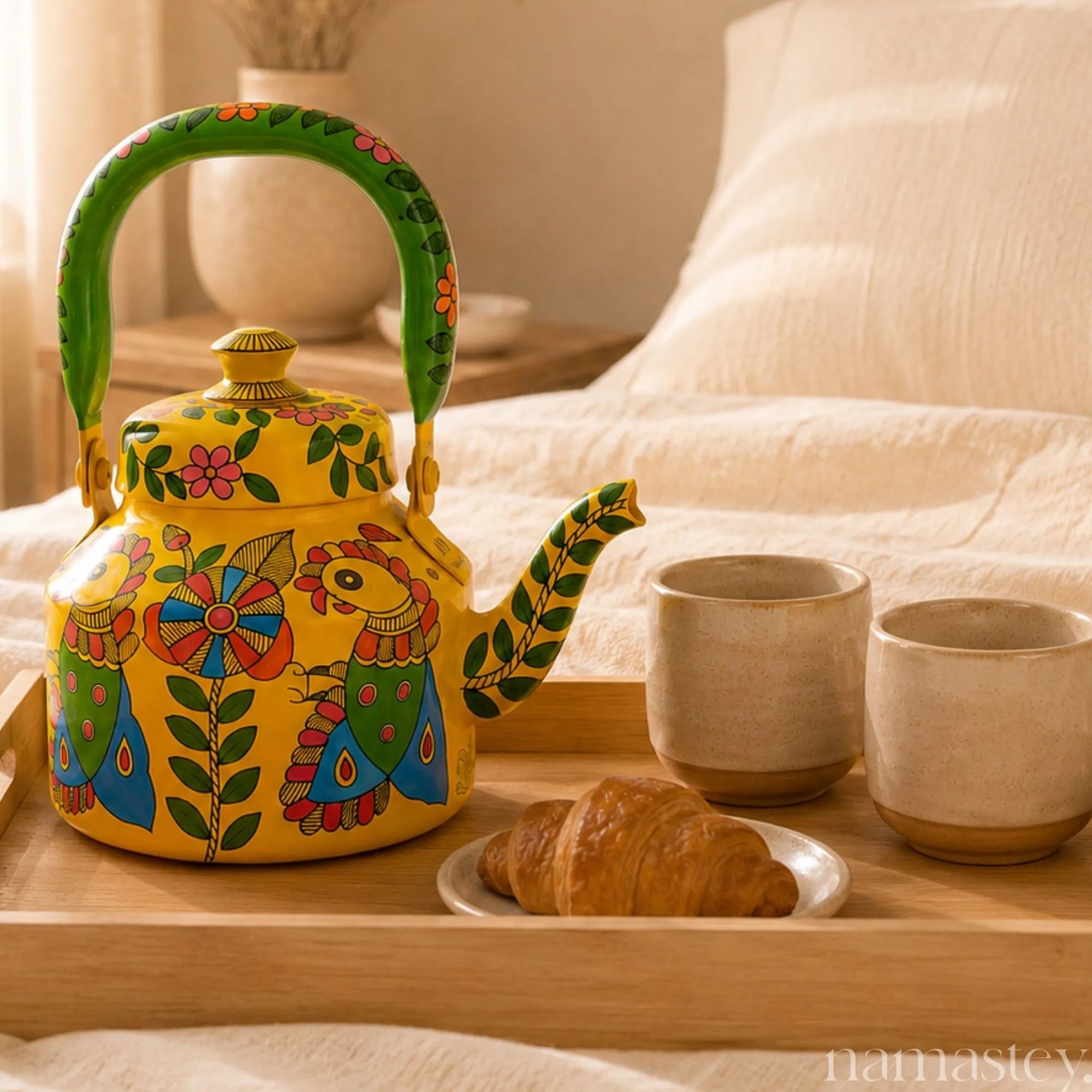 Mango Tango – Handpainted Stainless Steel Tea Kettle (1L)
