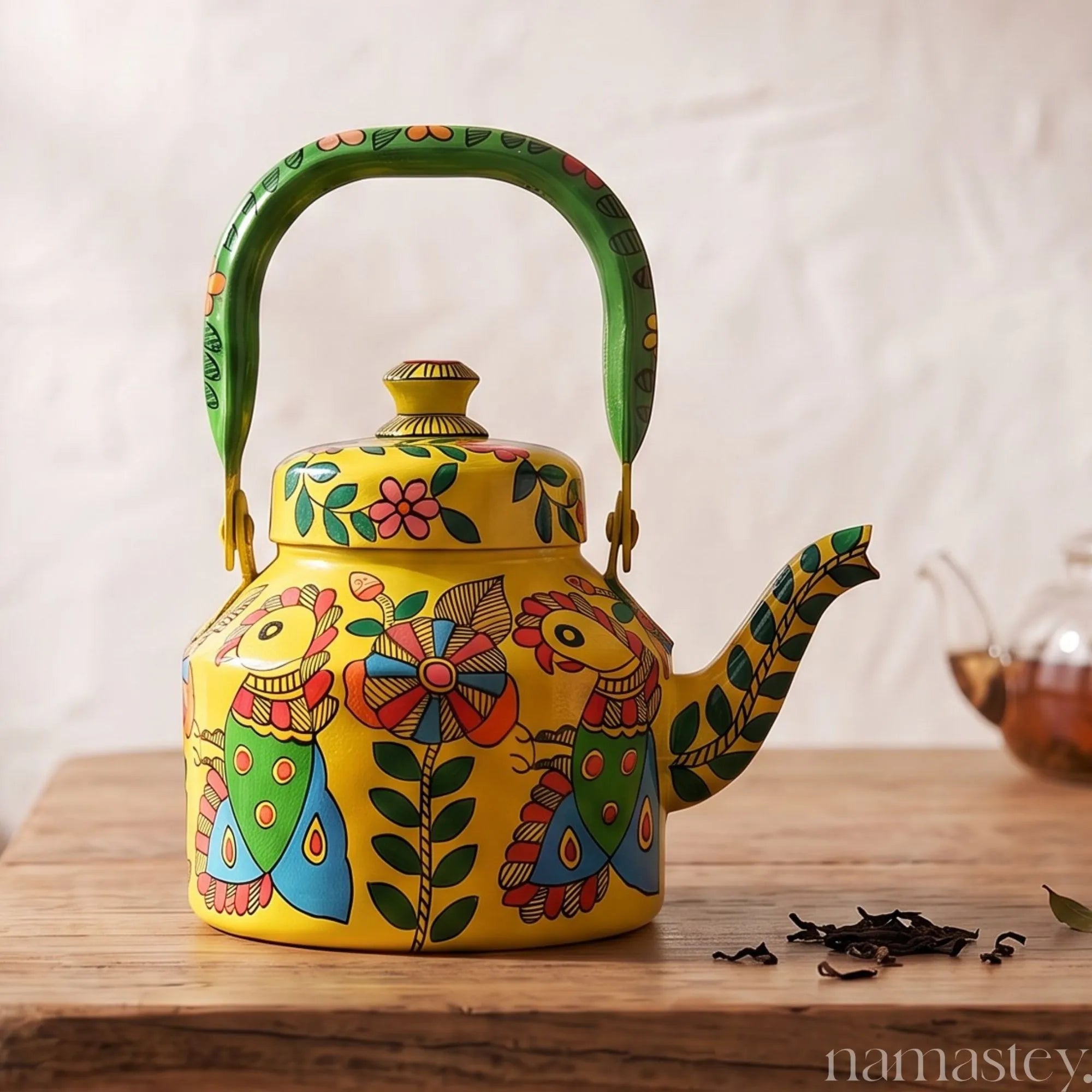 Mango Tango – Handpainted Stainless Steel Tea Kettle (1L)