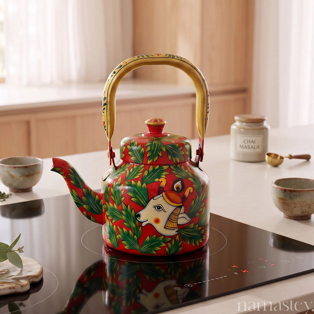 Holy Cow – Handpainted Stainless Steel Tea Kettle (1L)