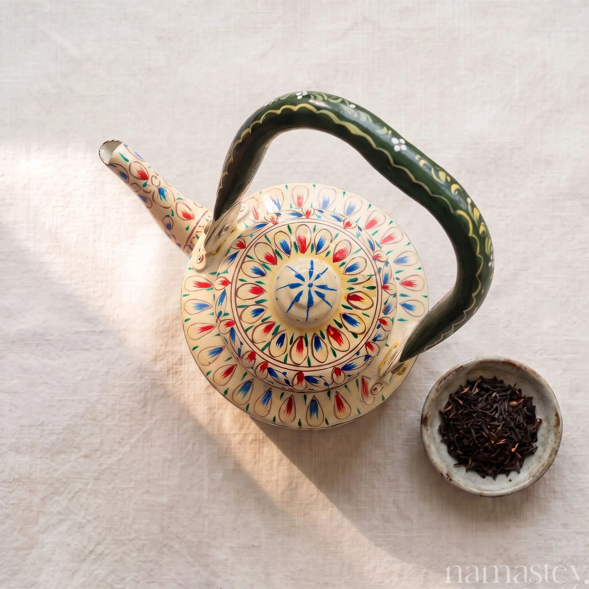 Blush Meadow – Handpainted Stainless Steel Tea Kettle (1L)