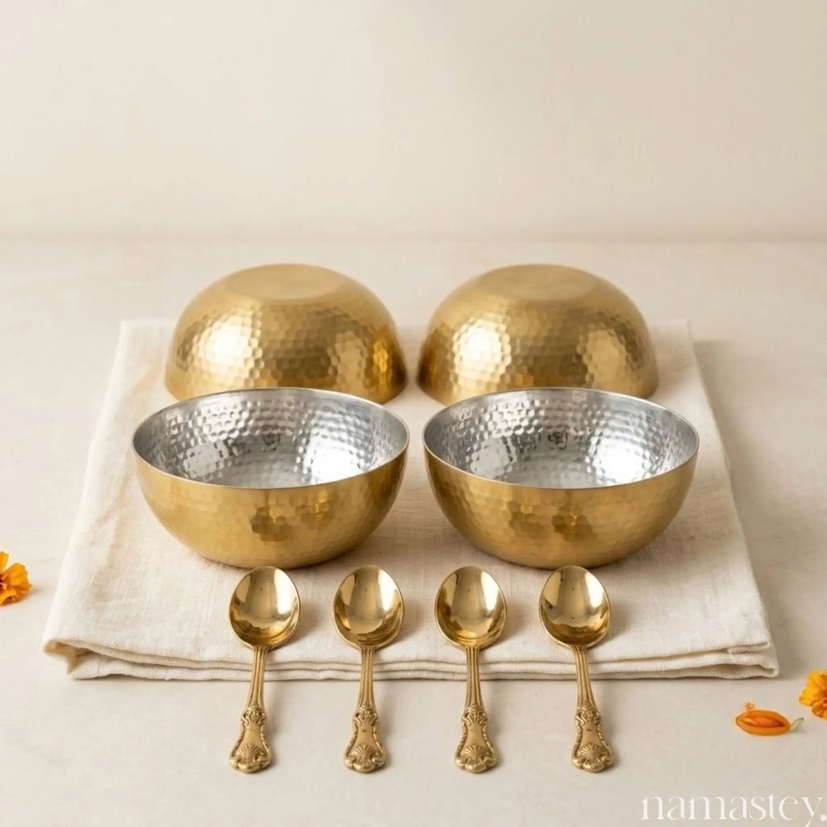 The Rasoi Set | Diwali Gift Set – Bronze Ghee Kalash, Brass Bowls & Spoons