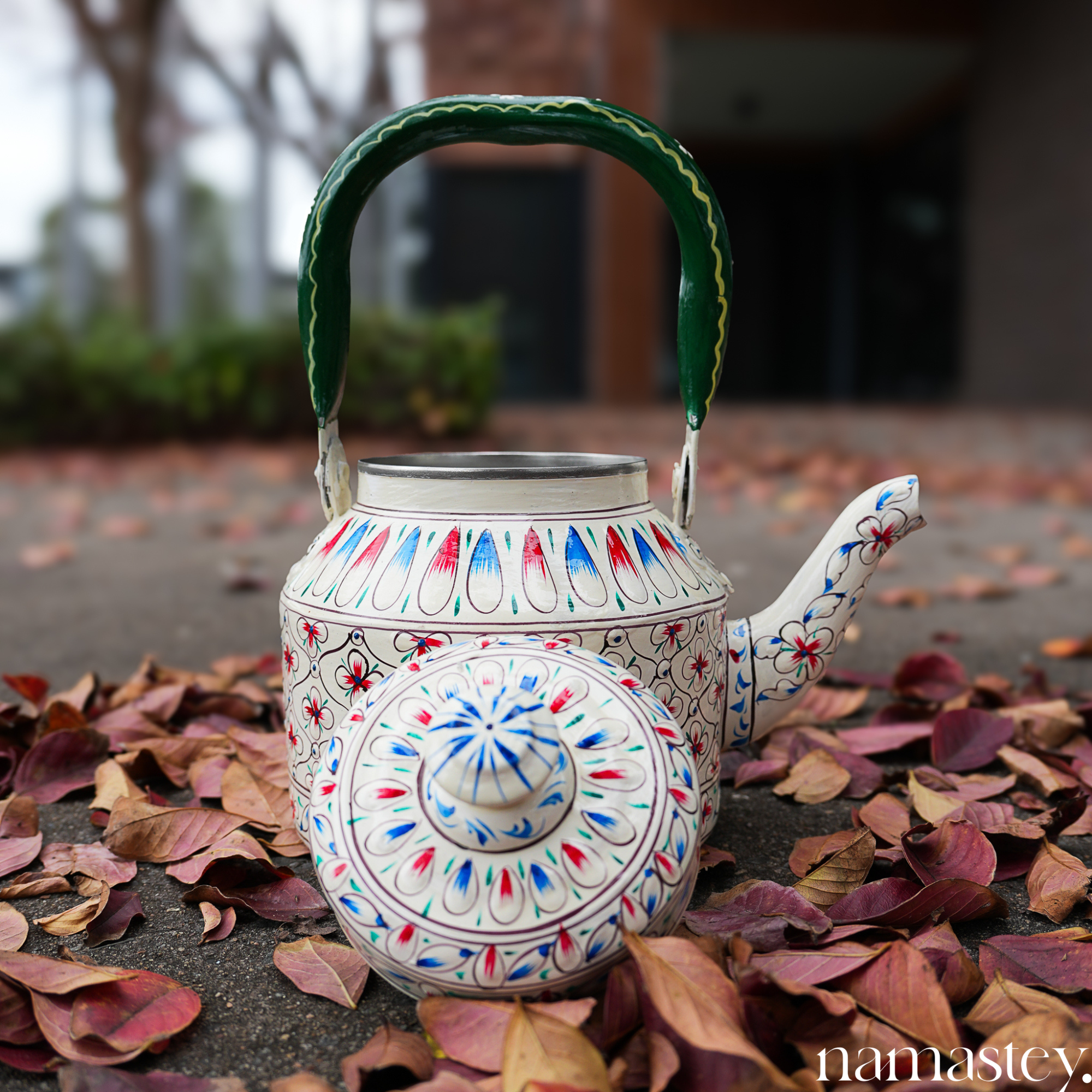 Blush Meadow – Handpainted Stainless Steel Tea Kettle (1L)
