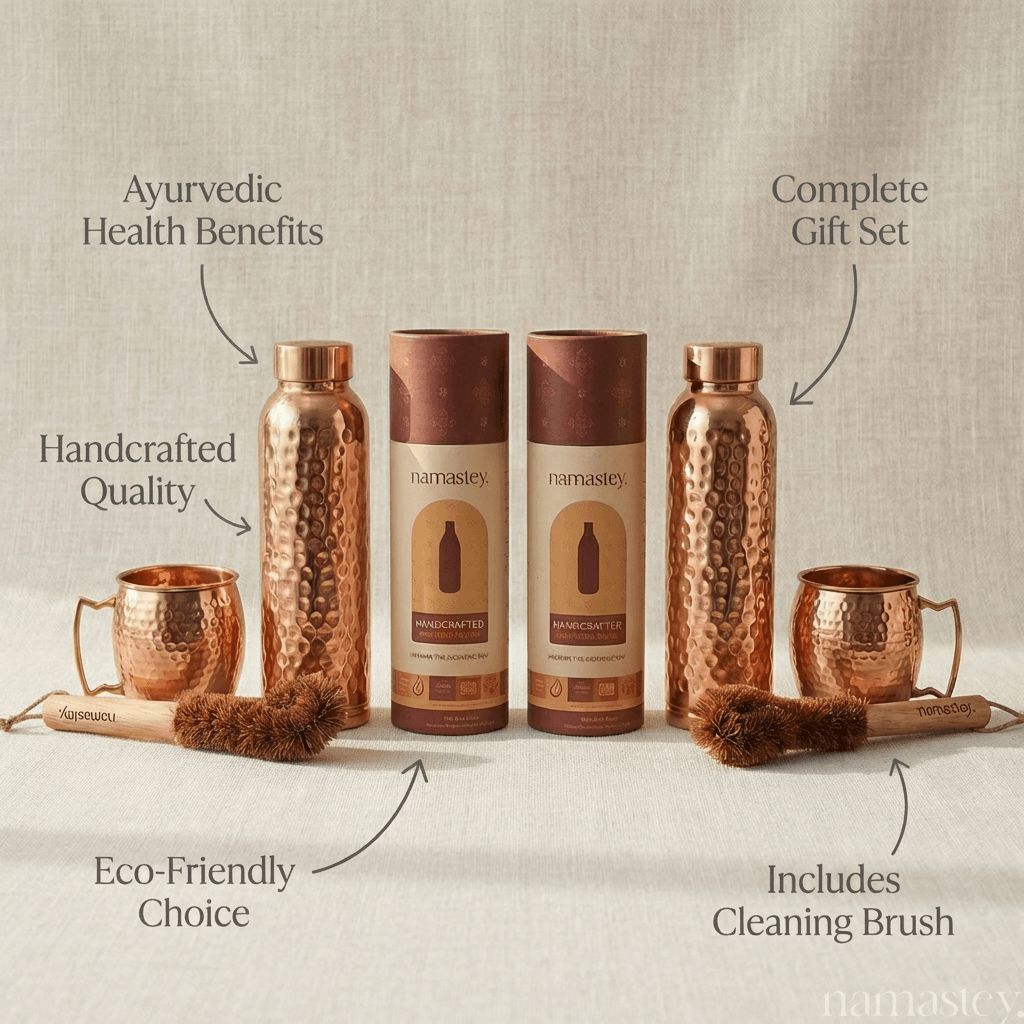 The Daily Ritual Set — Copper Bottles + Mule Mugs Bundle