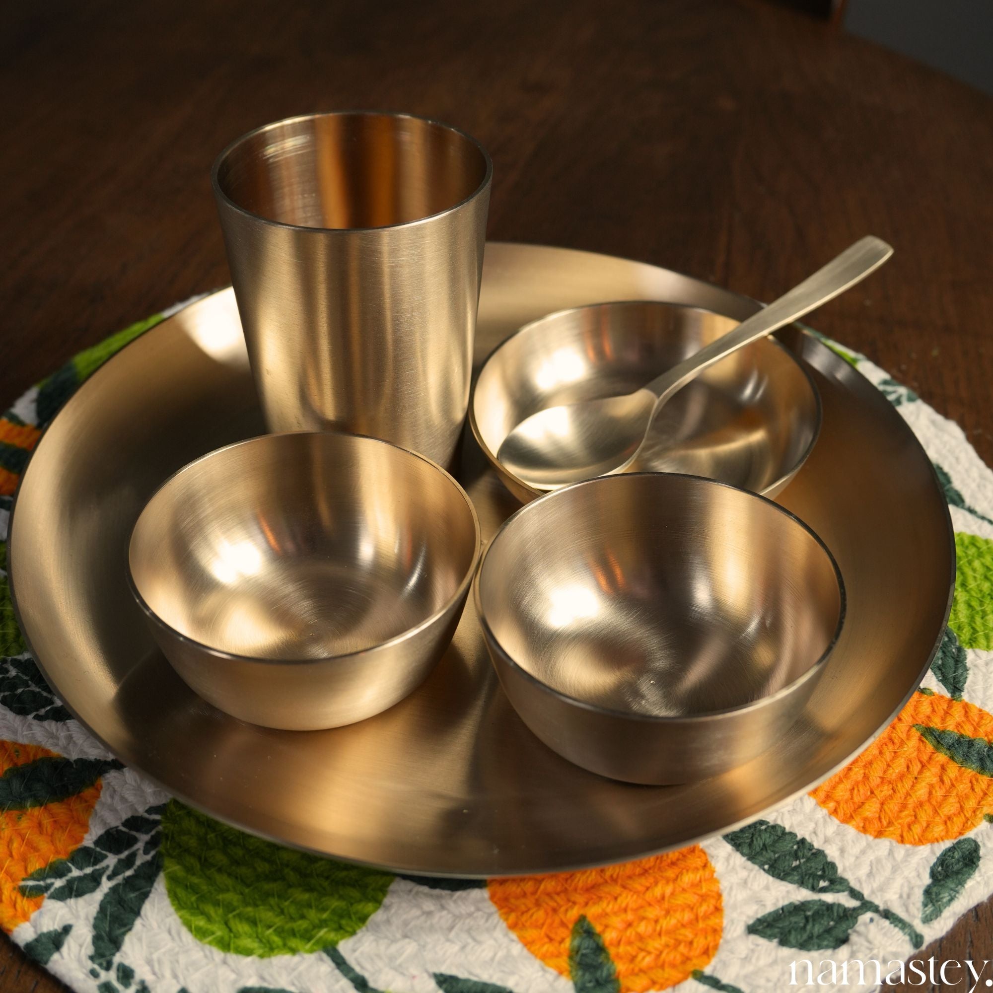 Timeless Kansa Thali Set | Pure Bronze Dinnerware (Handcrafted in India)