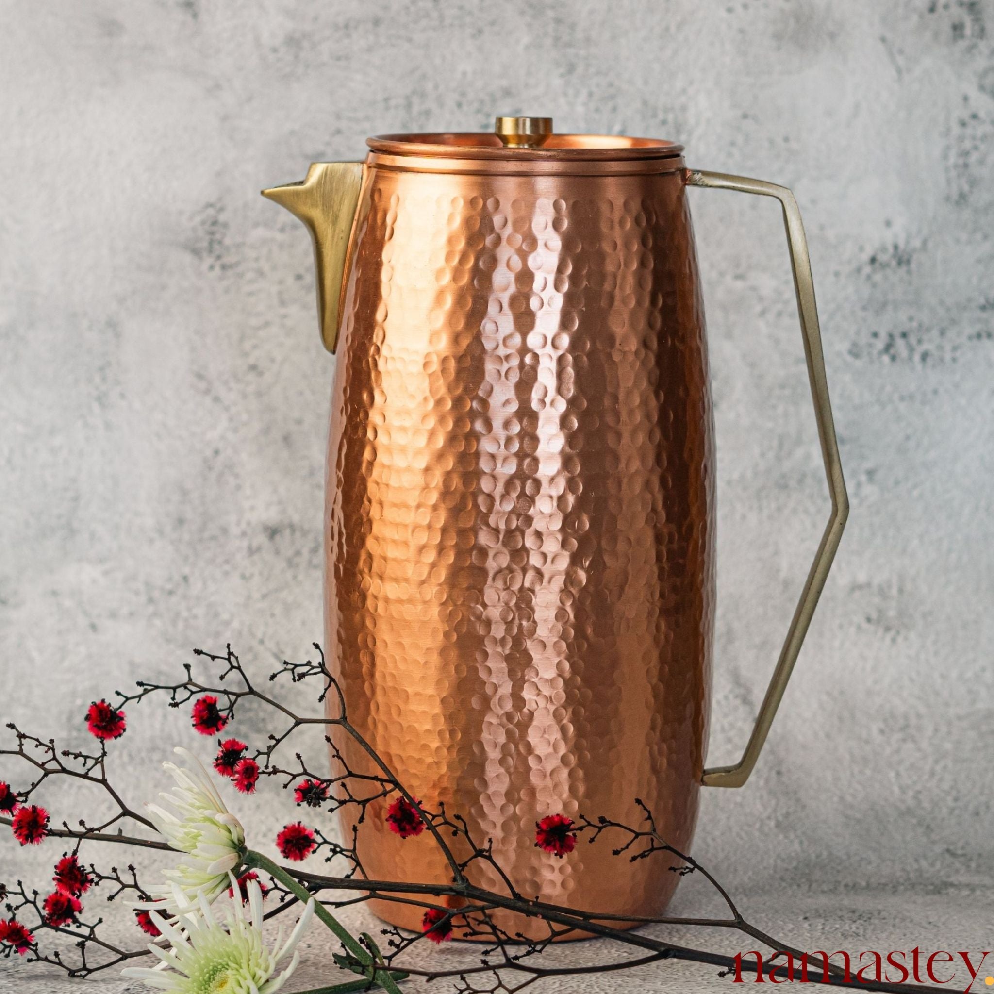 Tānbā Vintage Copper Jug | Cool Water Jug | Metal Jug to Quench Your Thirst, [1.5 Litres]