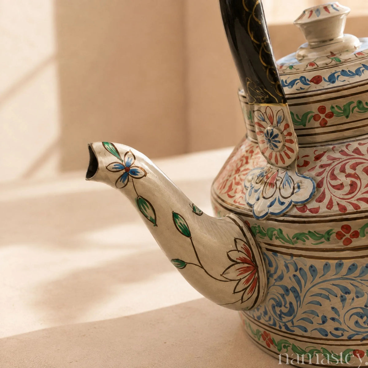 Twilight Fern – Handpainted Stainless Steel Tea Kettle (1L)