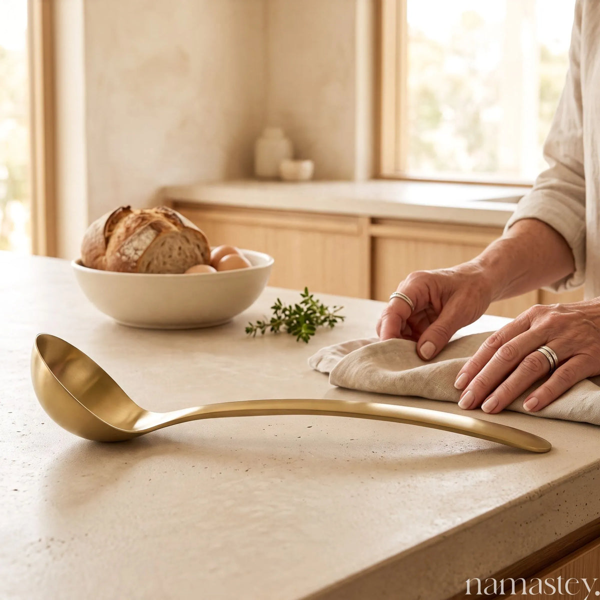 Kansa Classic Serving Set | Bronze Set With 3 Serving Spoons