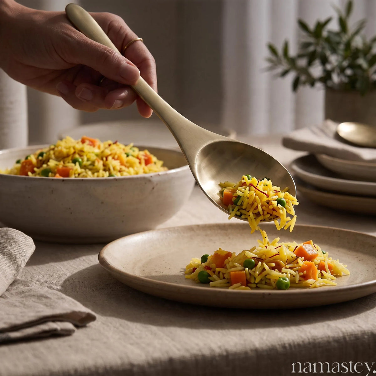 Kansa Classic Serving Set | Bronze Set With 3 Serving Spoons